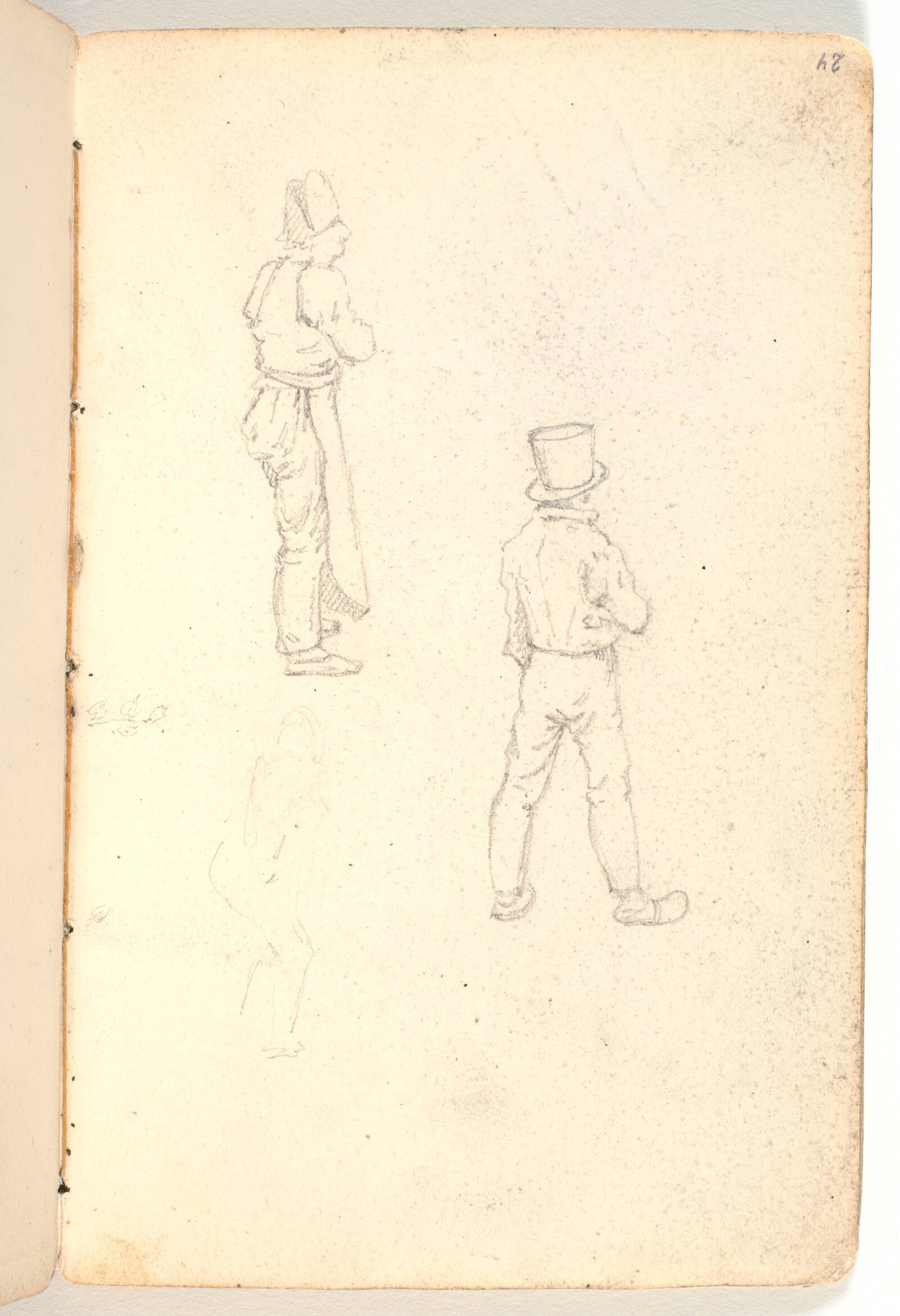 Rids af tre figurer, Martinus Rørbye, 1825-1826