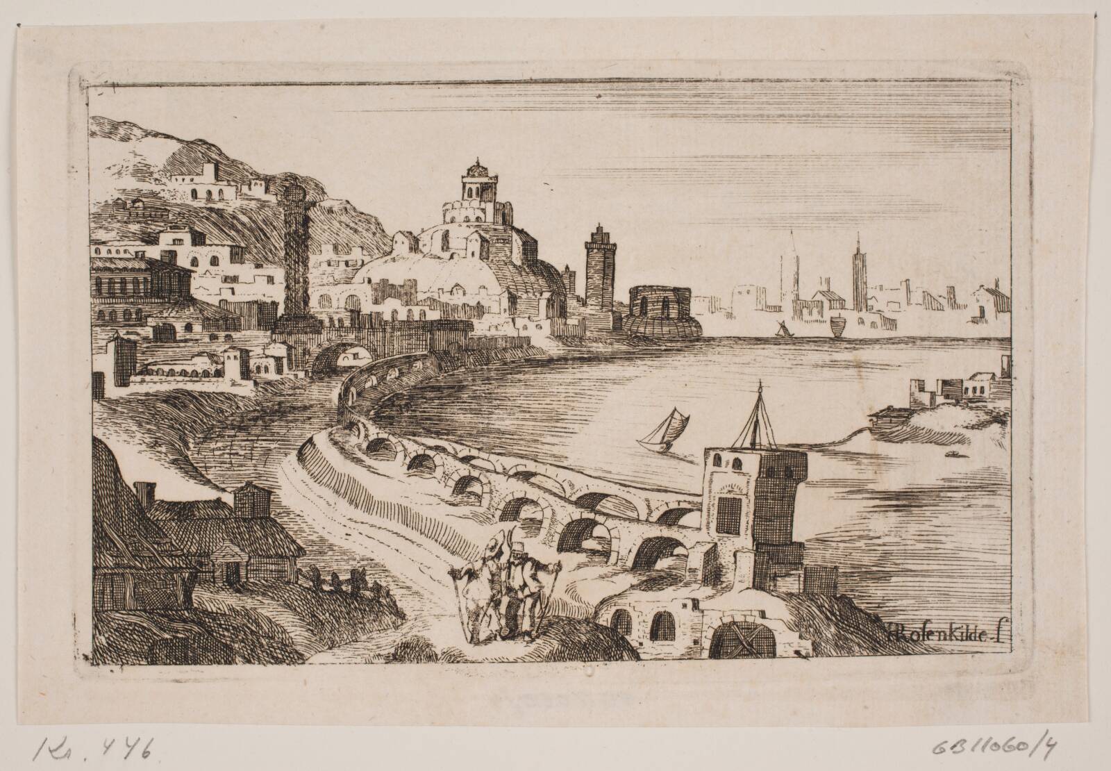 Flodbred med orientalsk by, H. Rosenkilde, 1746
