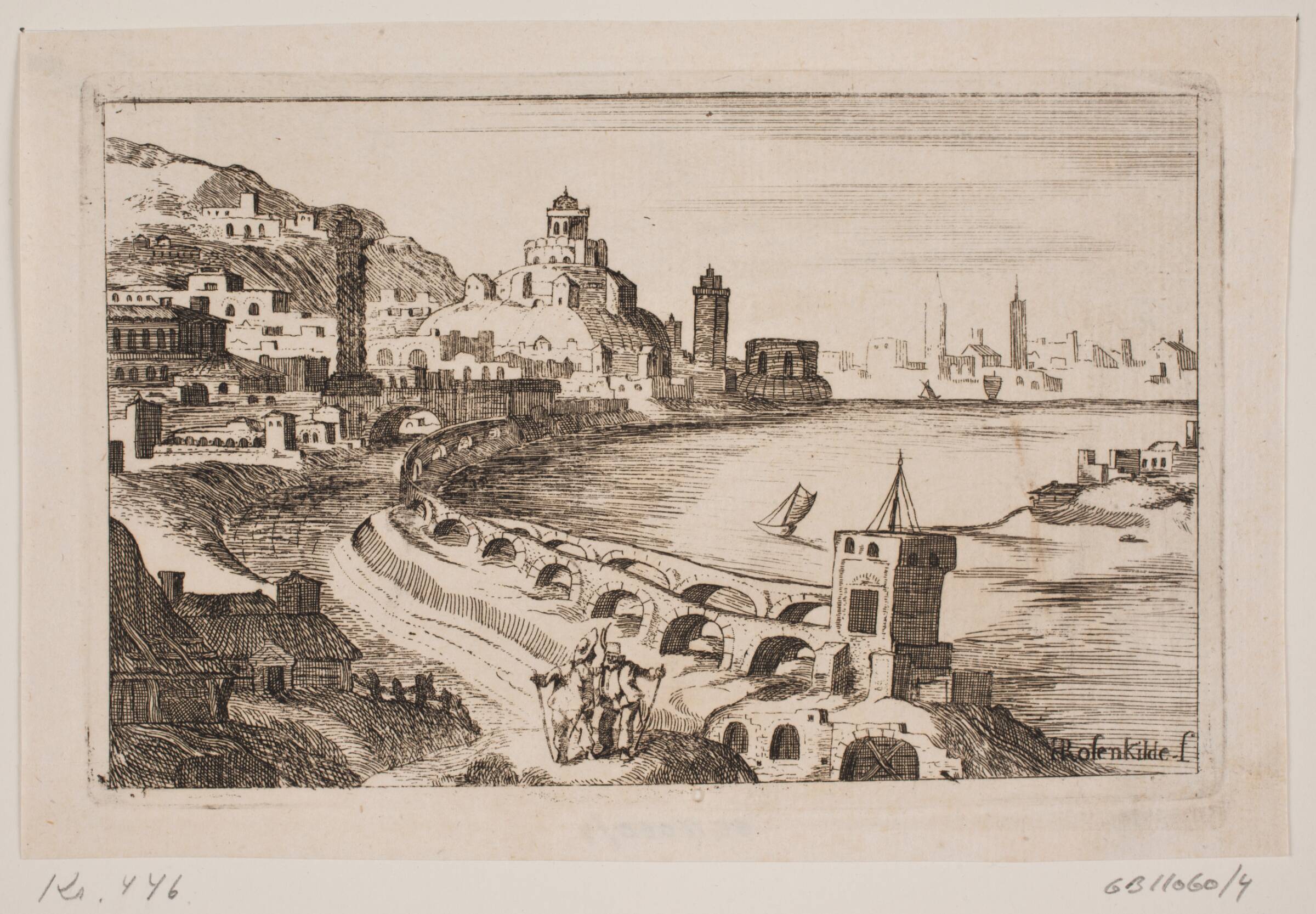 Flodbred med orientalsk by, H. Rosenkilde, 1746