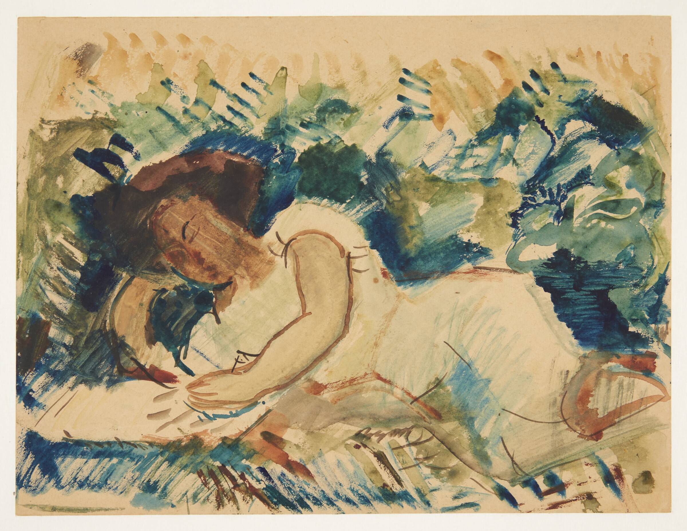 Liggende, læsende kvinde, Ebba Carstensen, 1900-1967