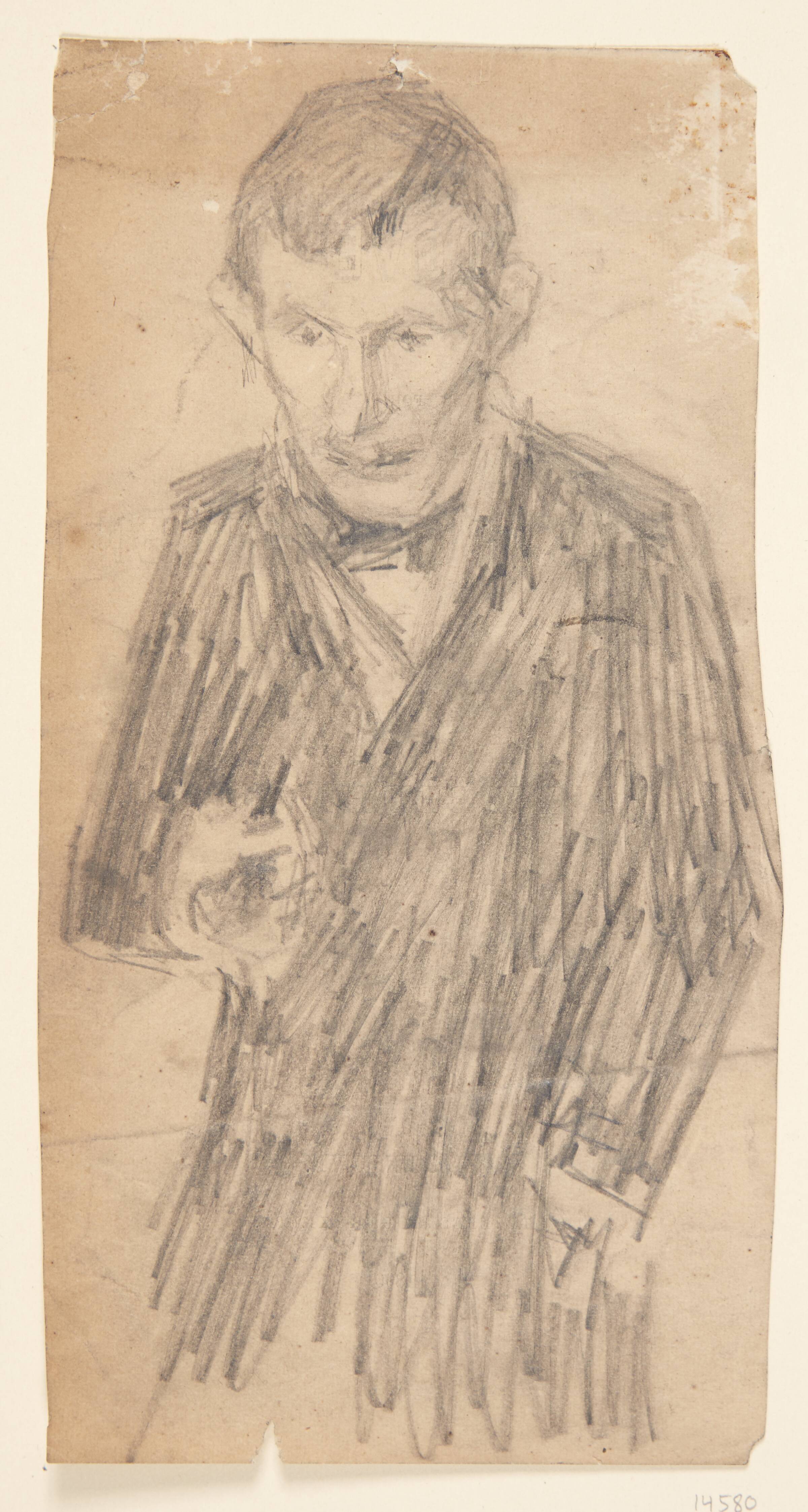 Portrætstudie af maleren Karl Schou, Johannes Larsen, 1892