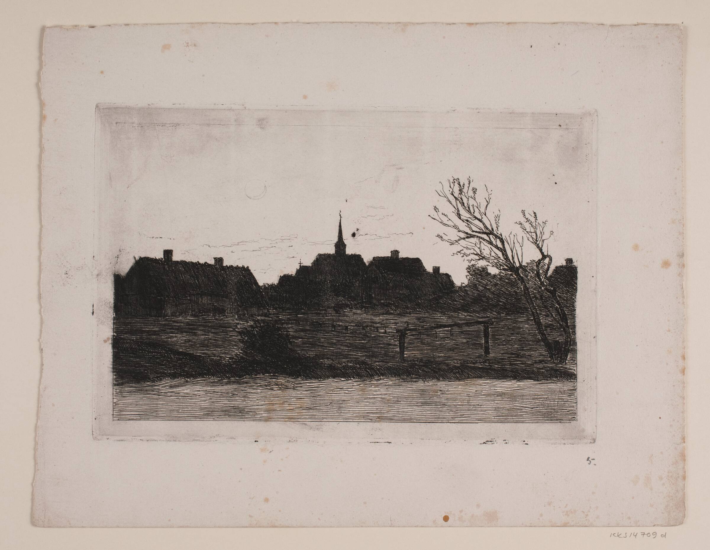 Hornbæk kirke, sommeraften, Carl Locher, 1887