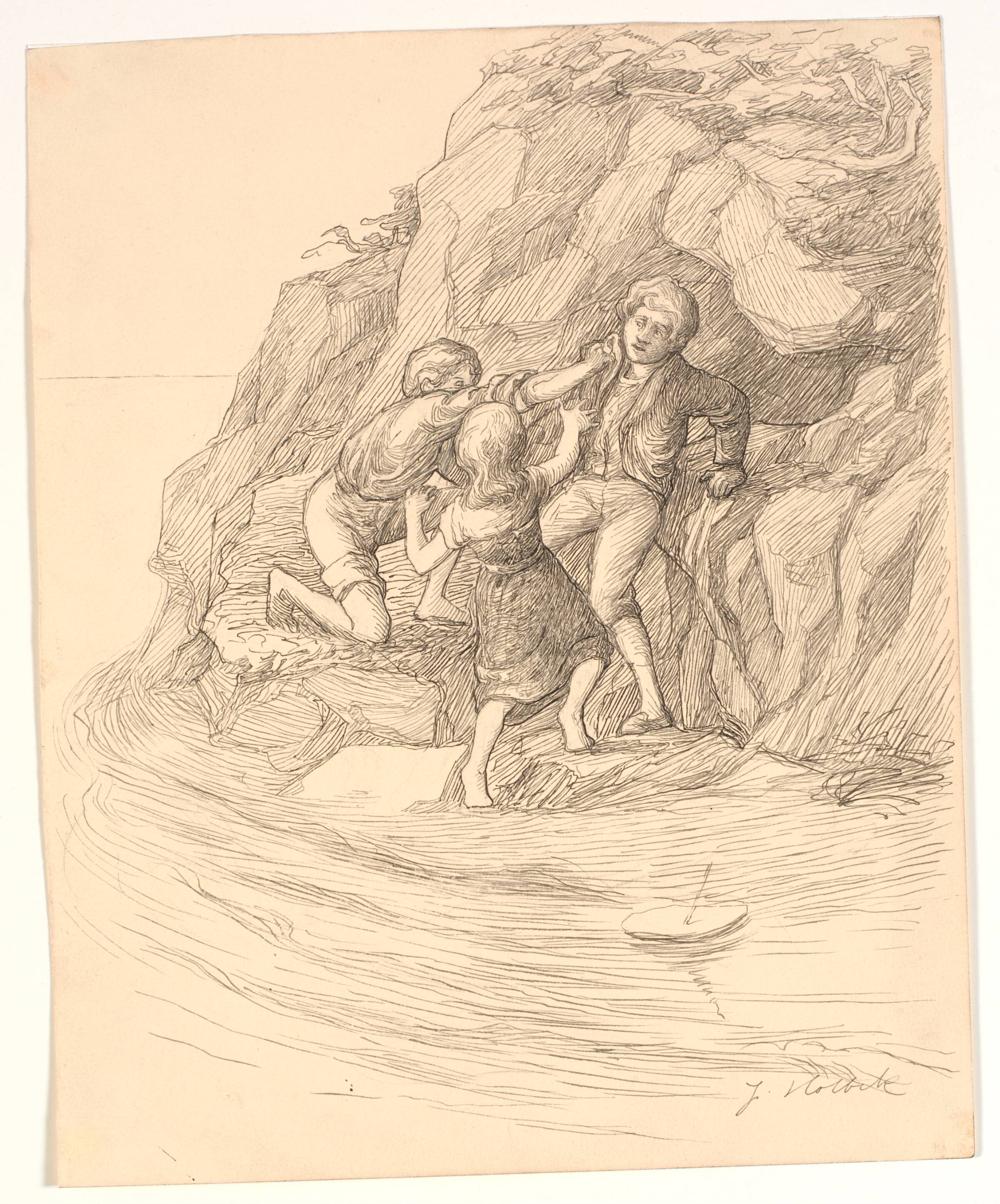 Illustration til Alfred Tennyson "Enoch Arden", Johannes Holbek, 1893