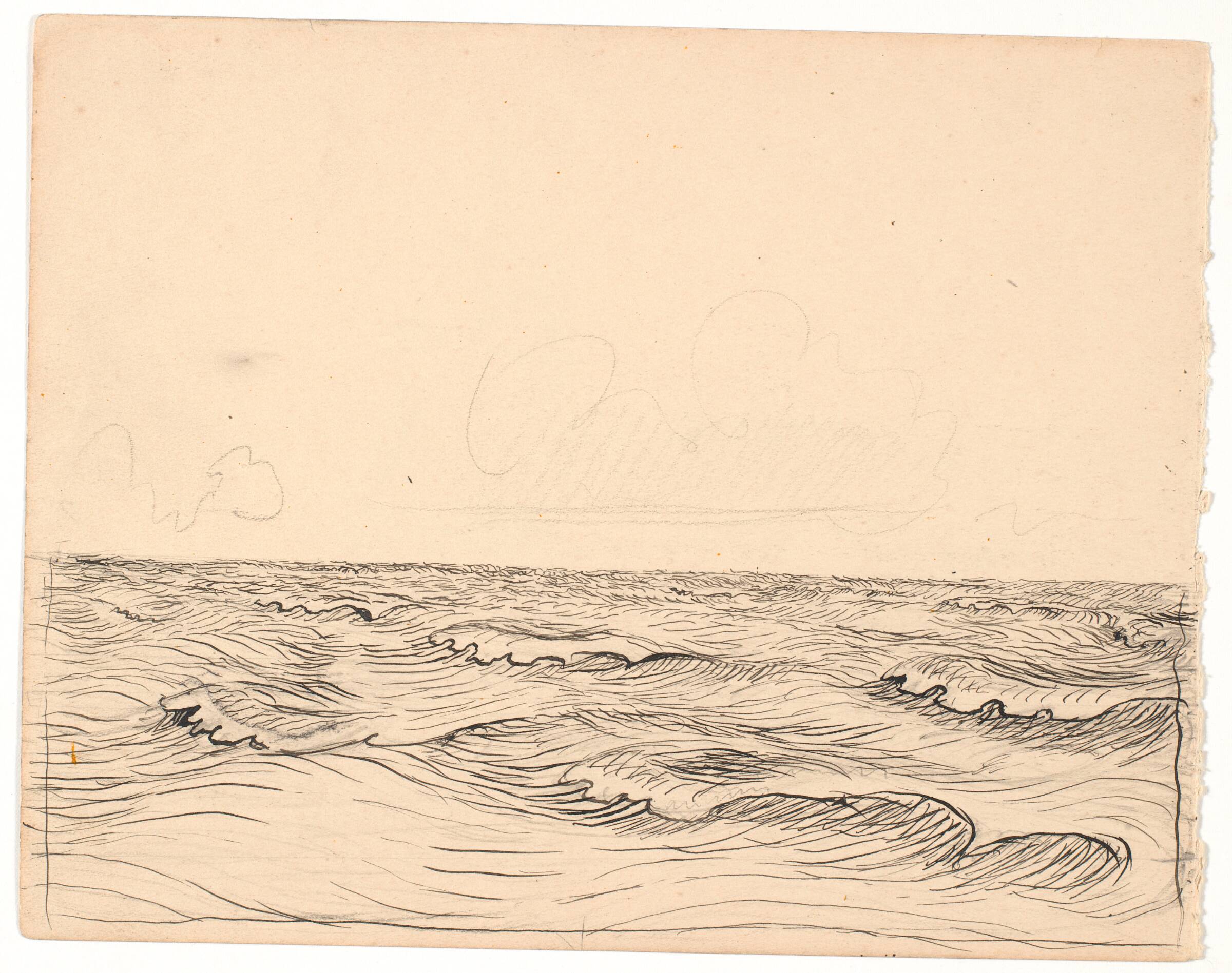 Skematisk tegning af bølgebevægelse, Poul S. Christiansen, 1908