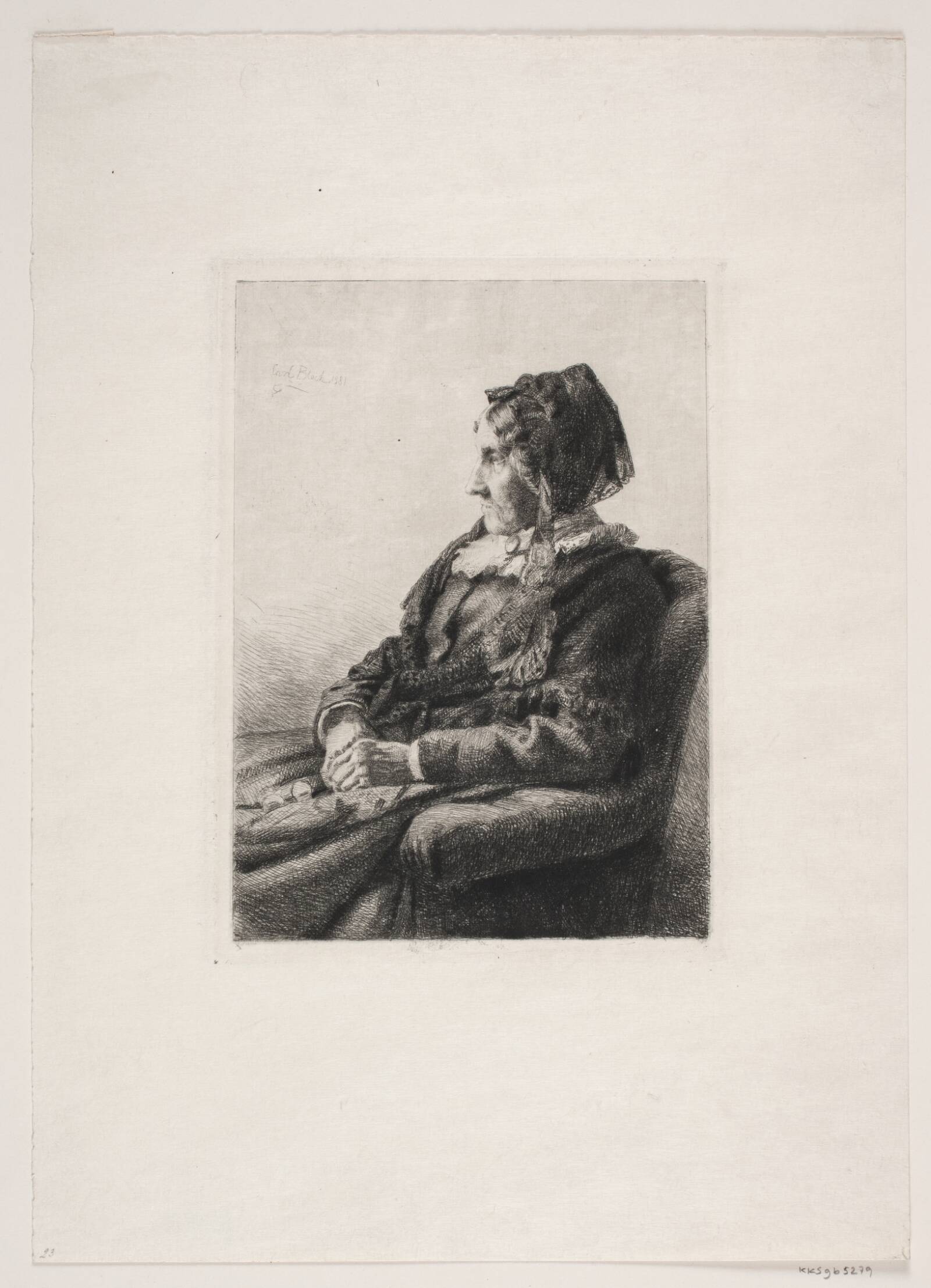 Dameportræt, Carl Bloch, 1881