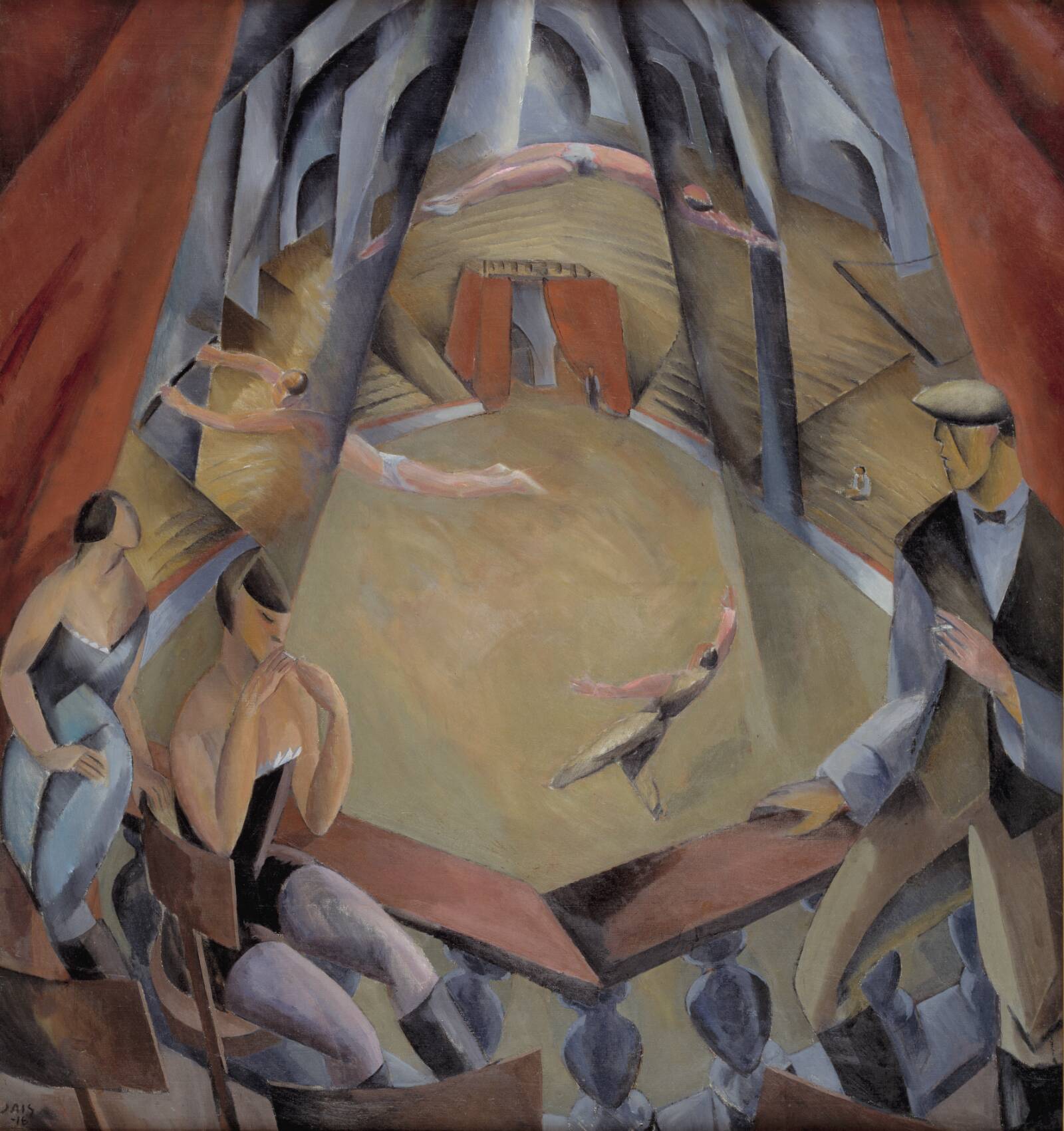 Cirkusforestilling. Luftgymnaster, Jais Nielsen, 1916