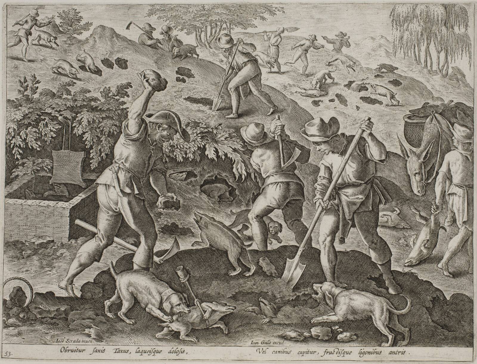 Grævlingejagt, Antonius Wierix, 1576-1579