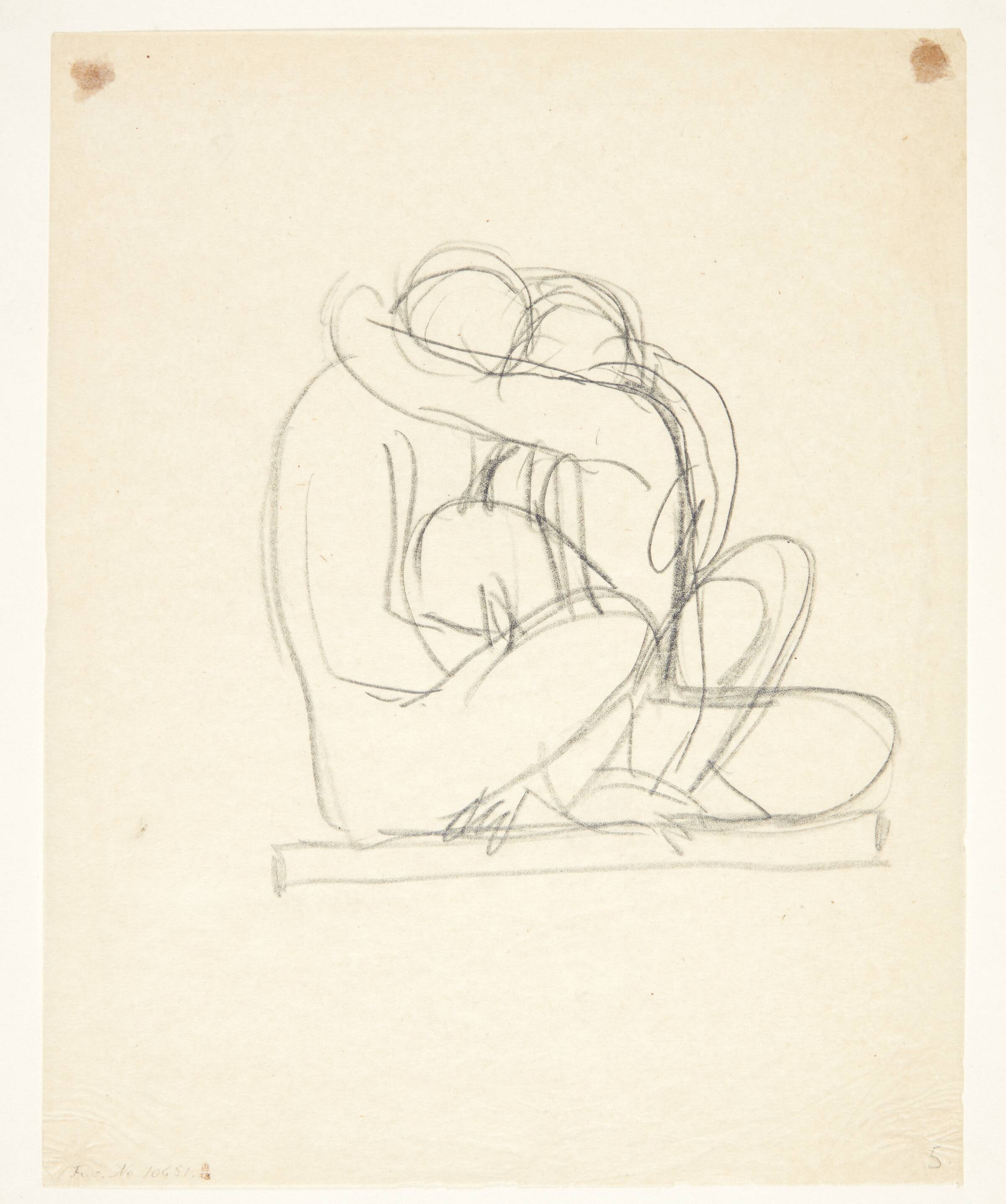 To siddende figurer, der omfavner hinanden, Gerhard Henning, 1919-1920