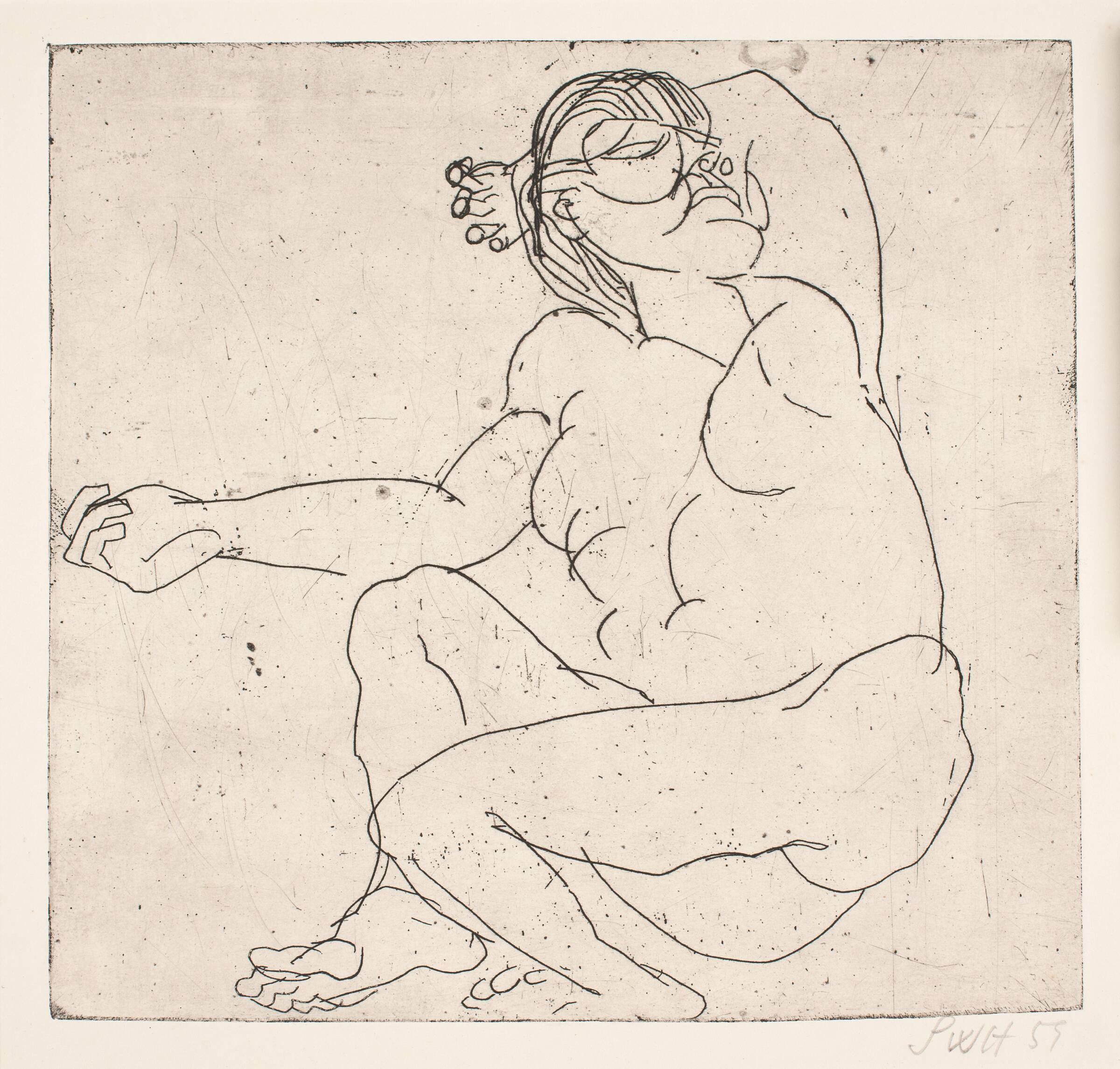Liggende kvindelig model, Svend Wiig Hansen, 1959