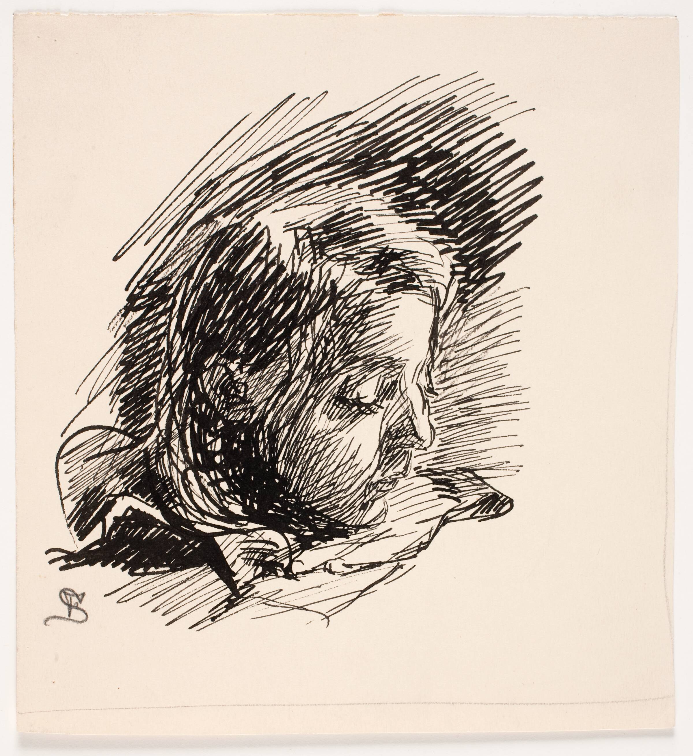 Hoved af kunstnerens datter Clara (Nolle), Fritz Syberg, 1909