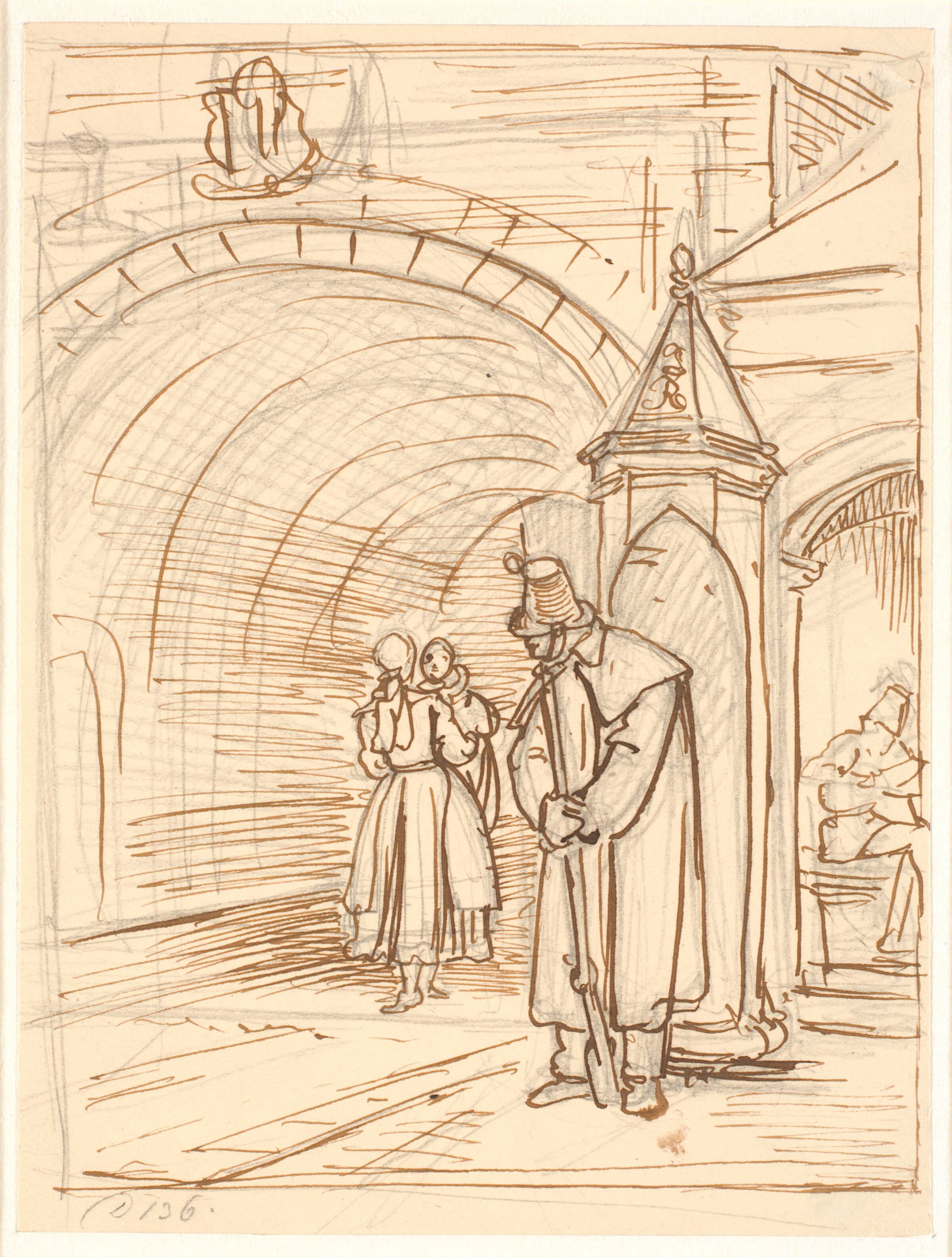 Skildvagten ved Kastelsporten, Wilhelm Marstrand, 1810-1873
