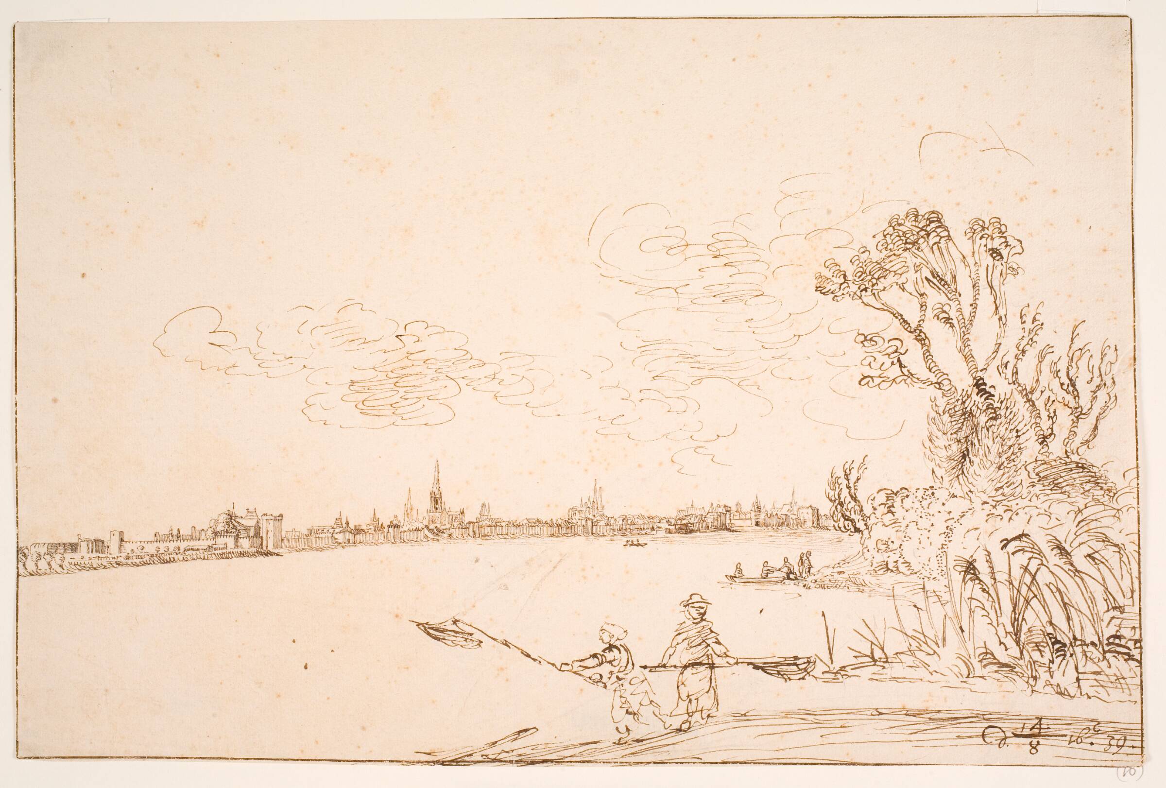 Bordeaux set fra floden, Herman van der Hem, 1639