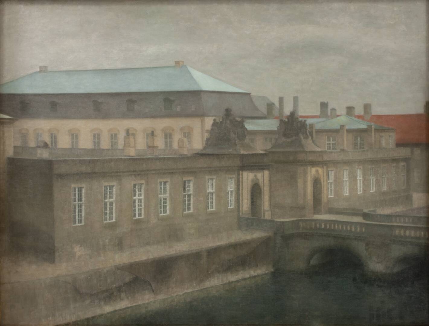 View of Christiansborg Palace. Late Autumn, by Vilhelm Hammershøi, 1890-1892