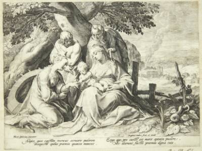 Den hellige familie med Sankt Katherina og Sankt Sebastian