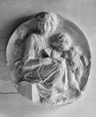 Jomfru Maria med Barnet og den unge Johannes Døber, 'Tondo Pitti'
