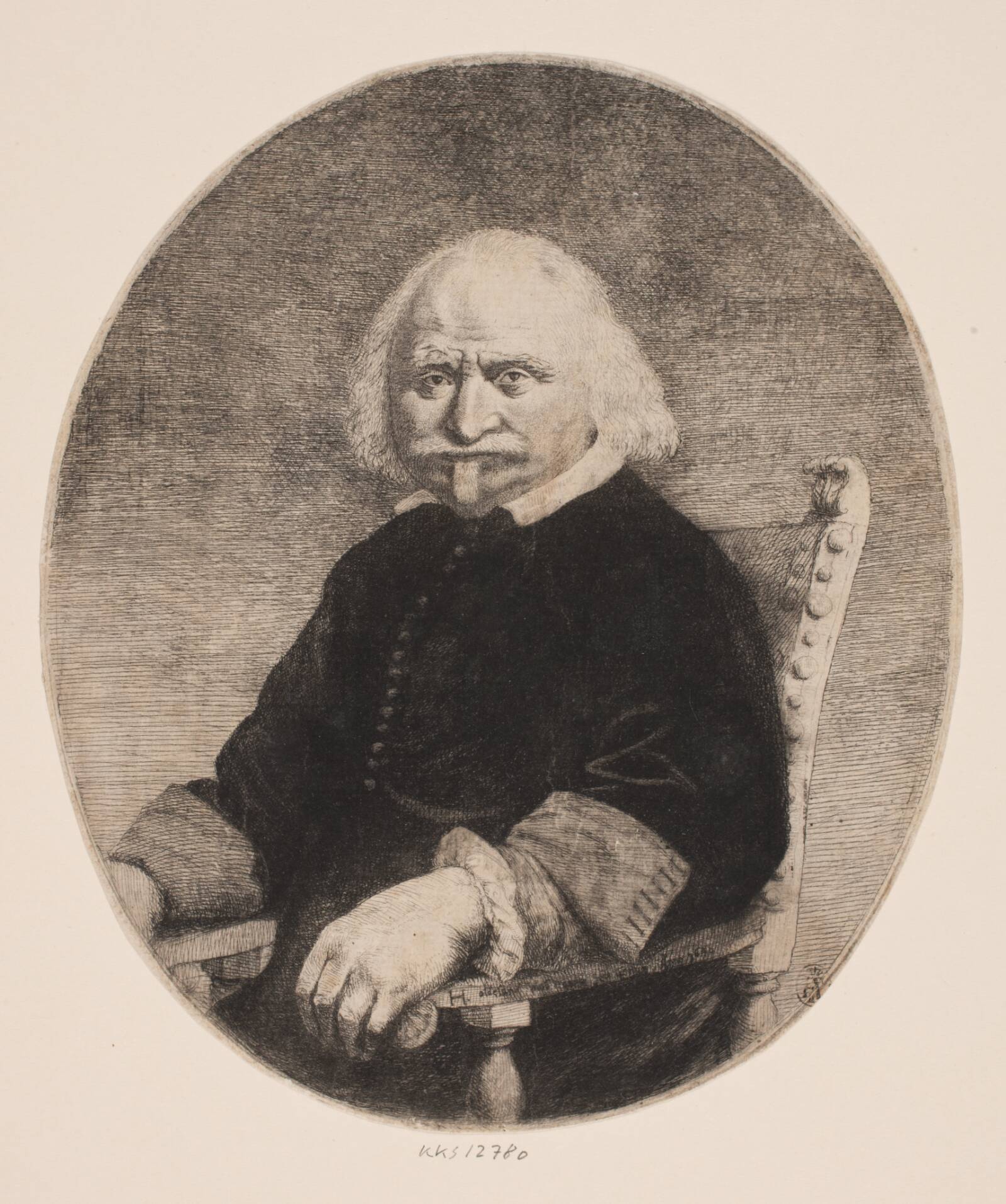 Siddende ældre mand, Henrik Oldeland, 1640