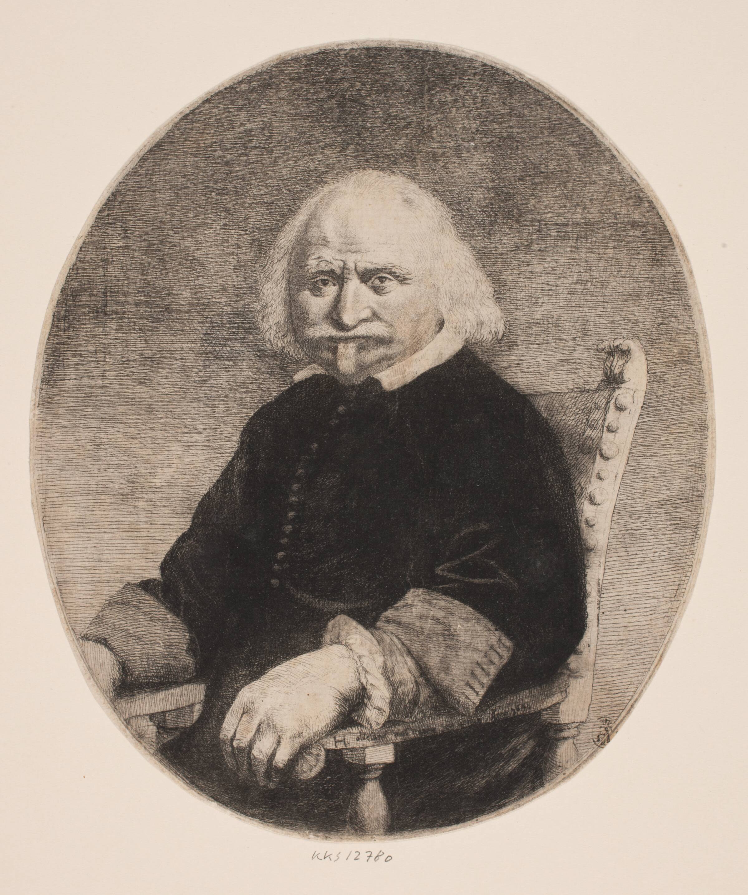 Siddende ældre mand, Henrik Oldeland, 1640