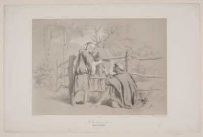 I Kongsgården, pag. 65, illustration til Christian Winthers "Hjortens Flugt"