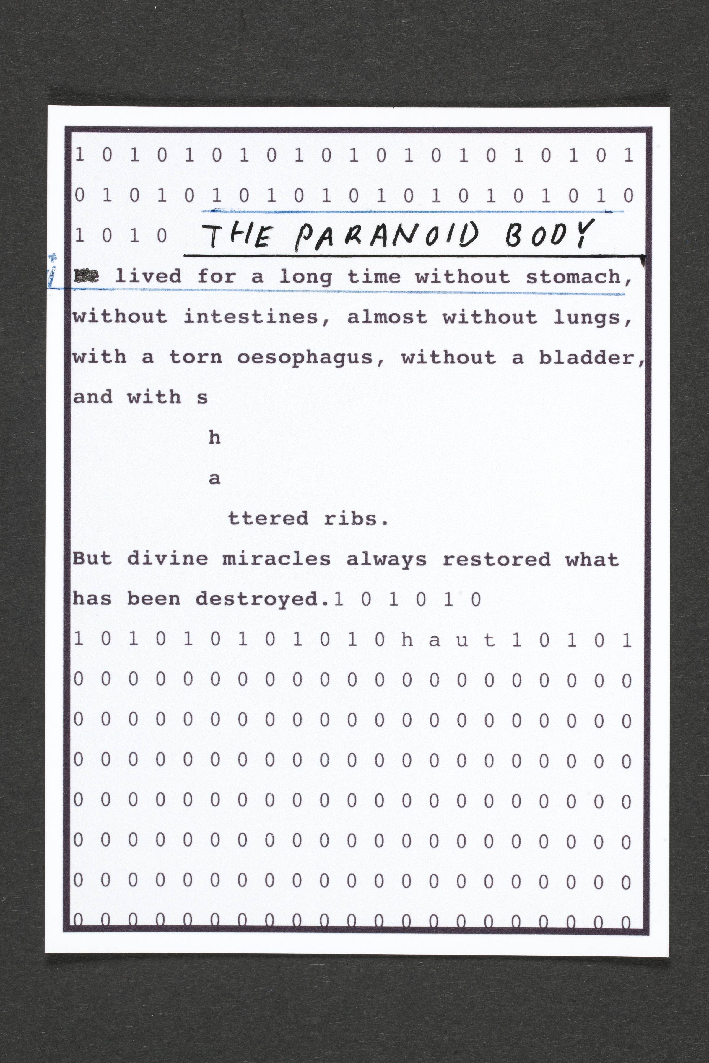 How do I make myself a body (7), Henrik Olesen, 2007