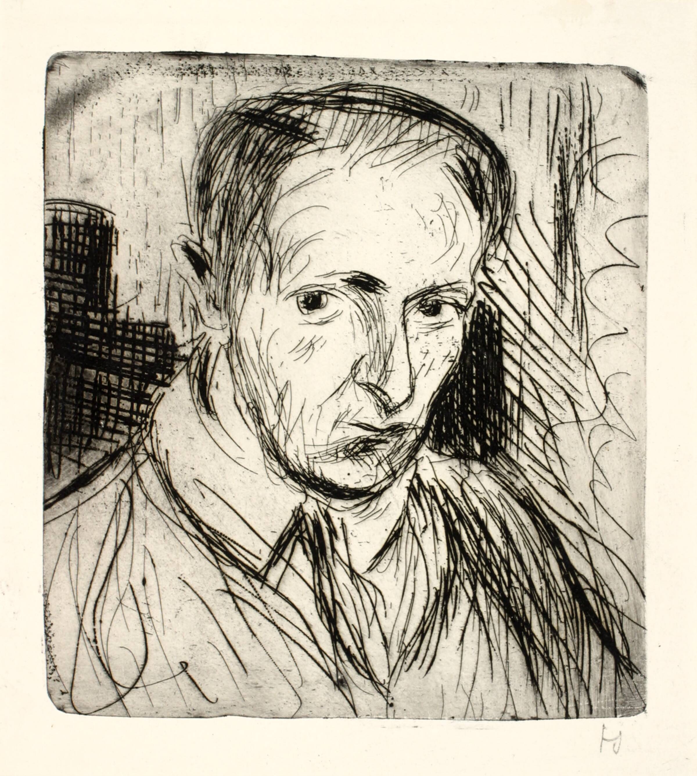 Portræt af maleren Kaj Ejstrup, Holger J. Jensen, 1928