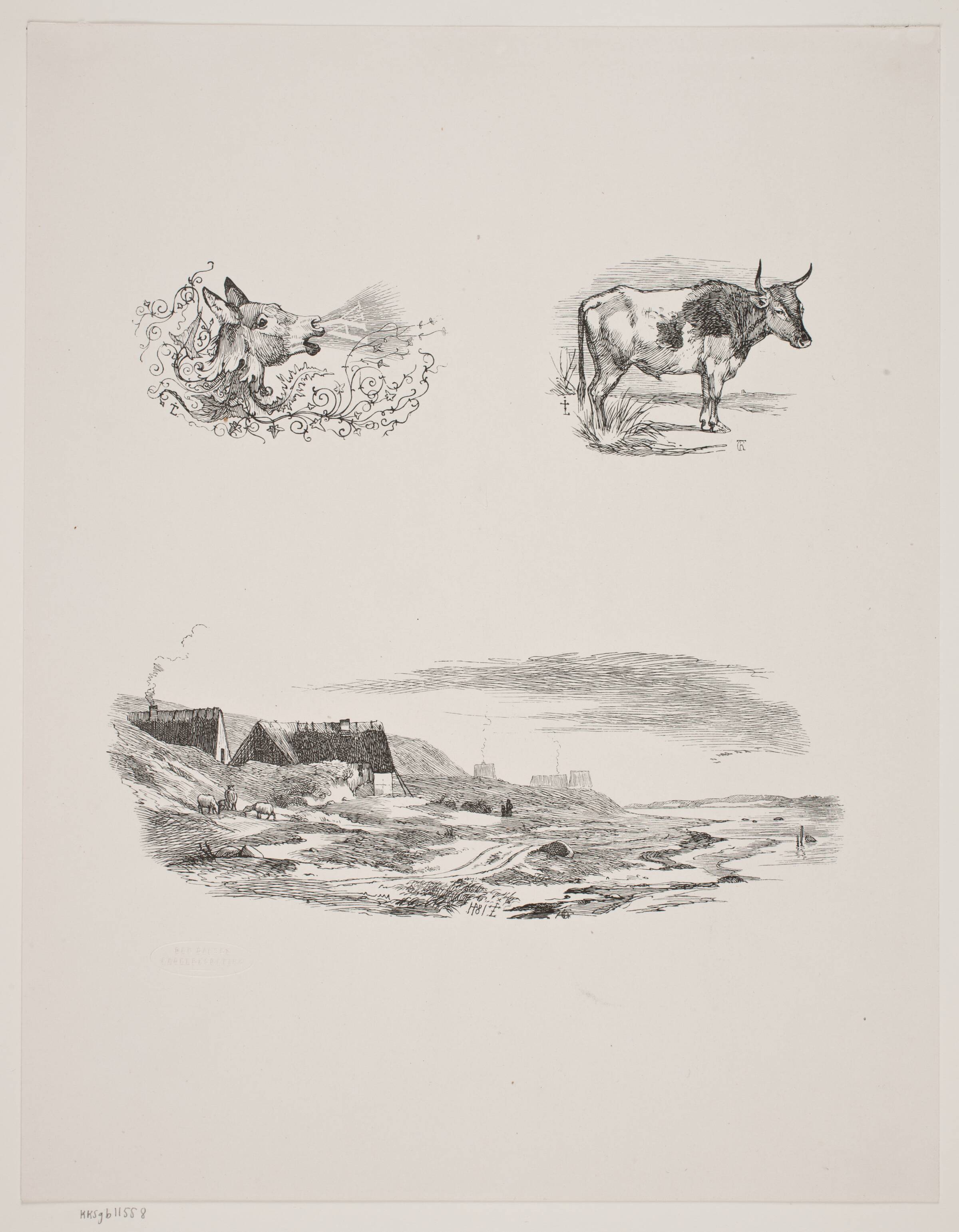 Tre træsnit efter J. Th. Lundbye. Medlemsblad fra Den Danske Radeerforening, Carl Peter Theodor Rothweiler, 1859
