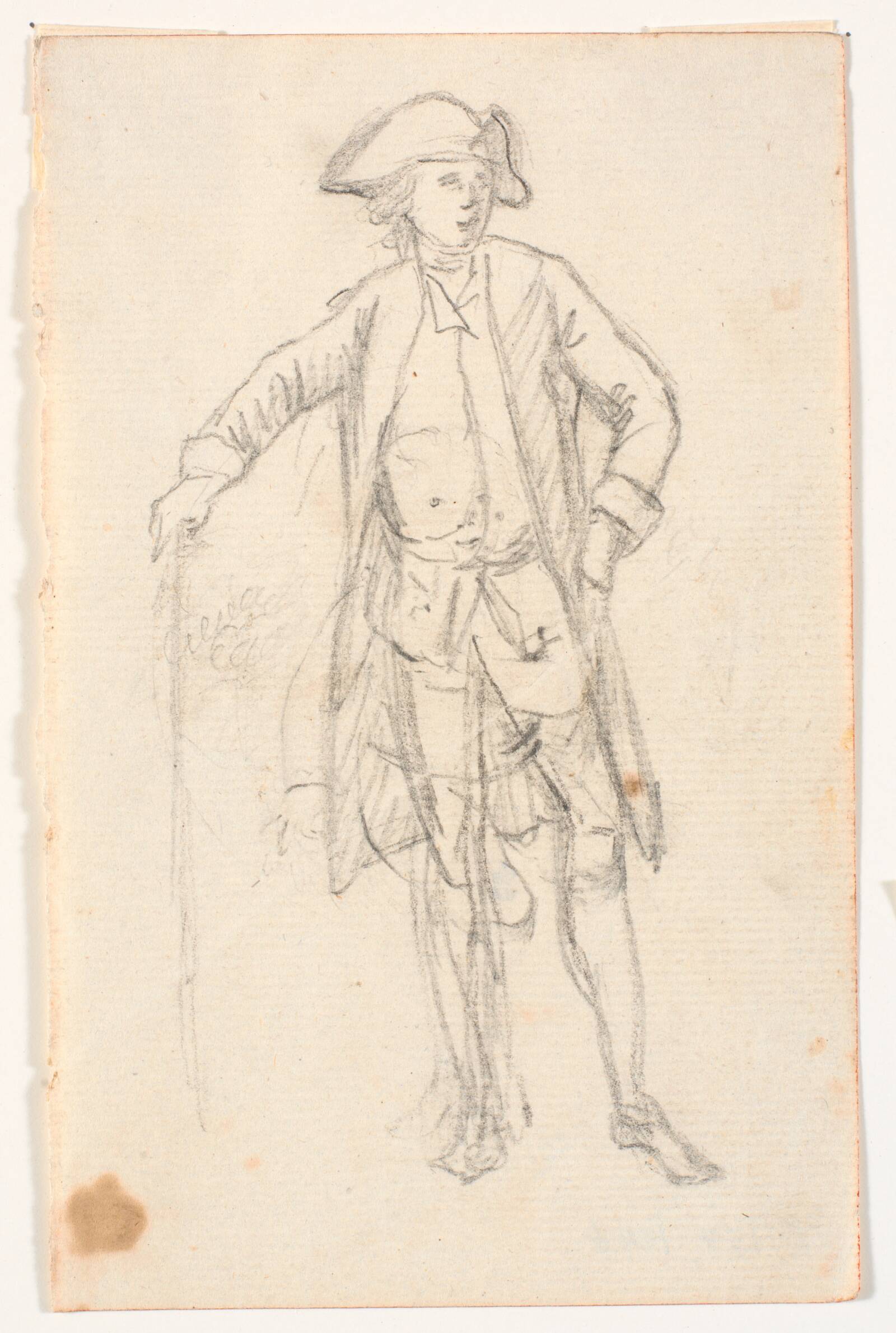 Stående mand med hat og stok, C.A. Lorentzen, 1746-1828
