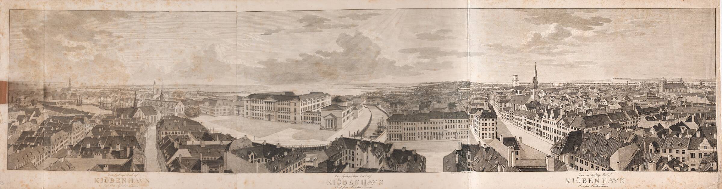 København set fra Nikolaj Tårn, Søren Henrik Petersen, 1837