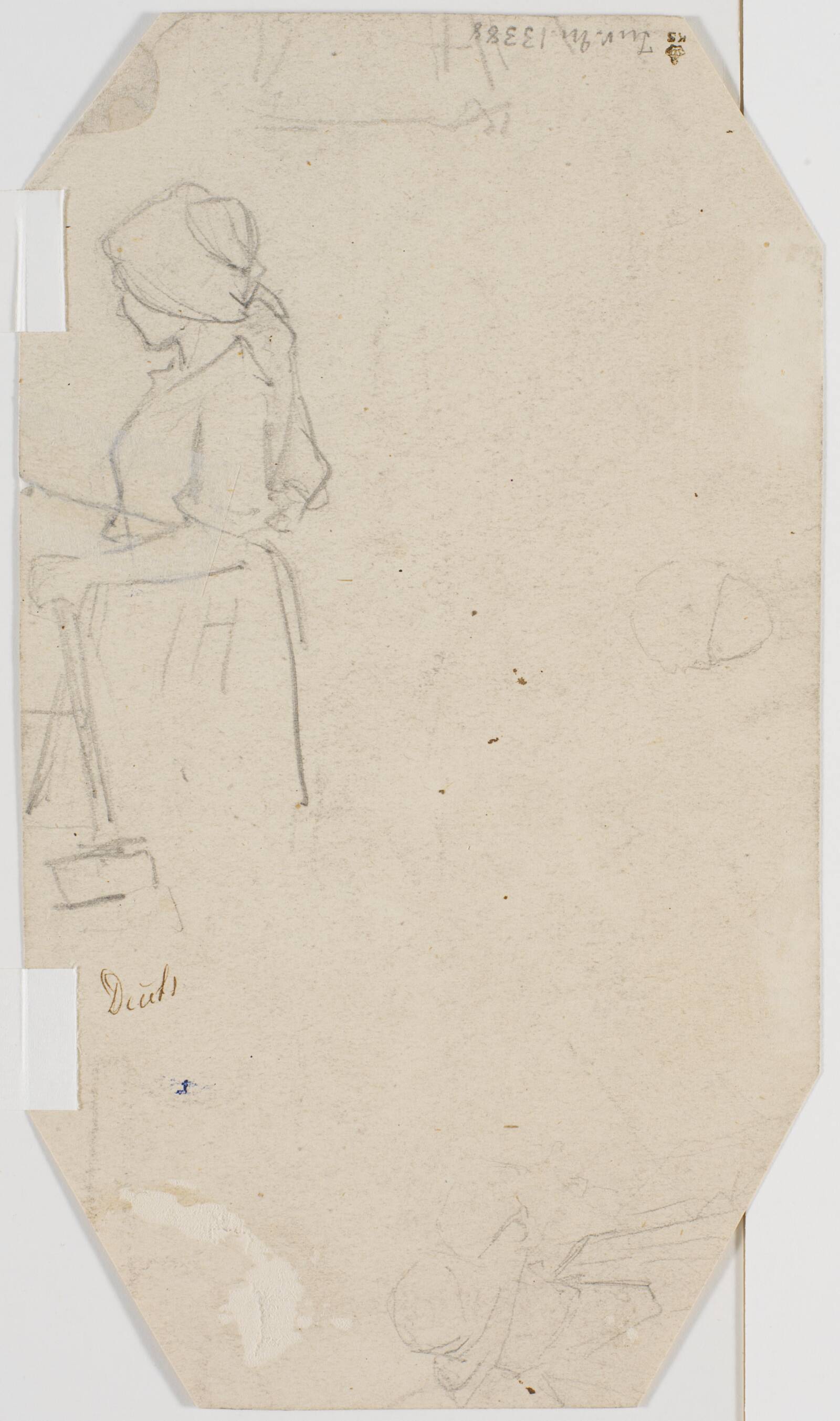 Stående pige og mandsprofil, Hans Smidth, 1860-1869