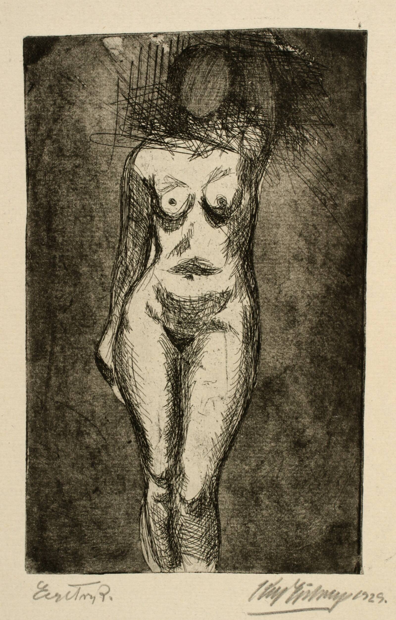 Stående kvindelig model, Kaj Ejstrup, 1929