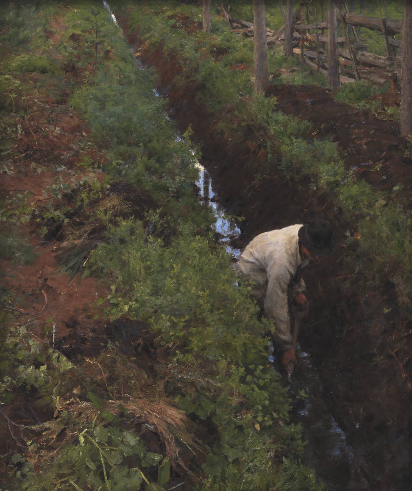 Dredging a Ditch, by Erik Werenskiold, 1886