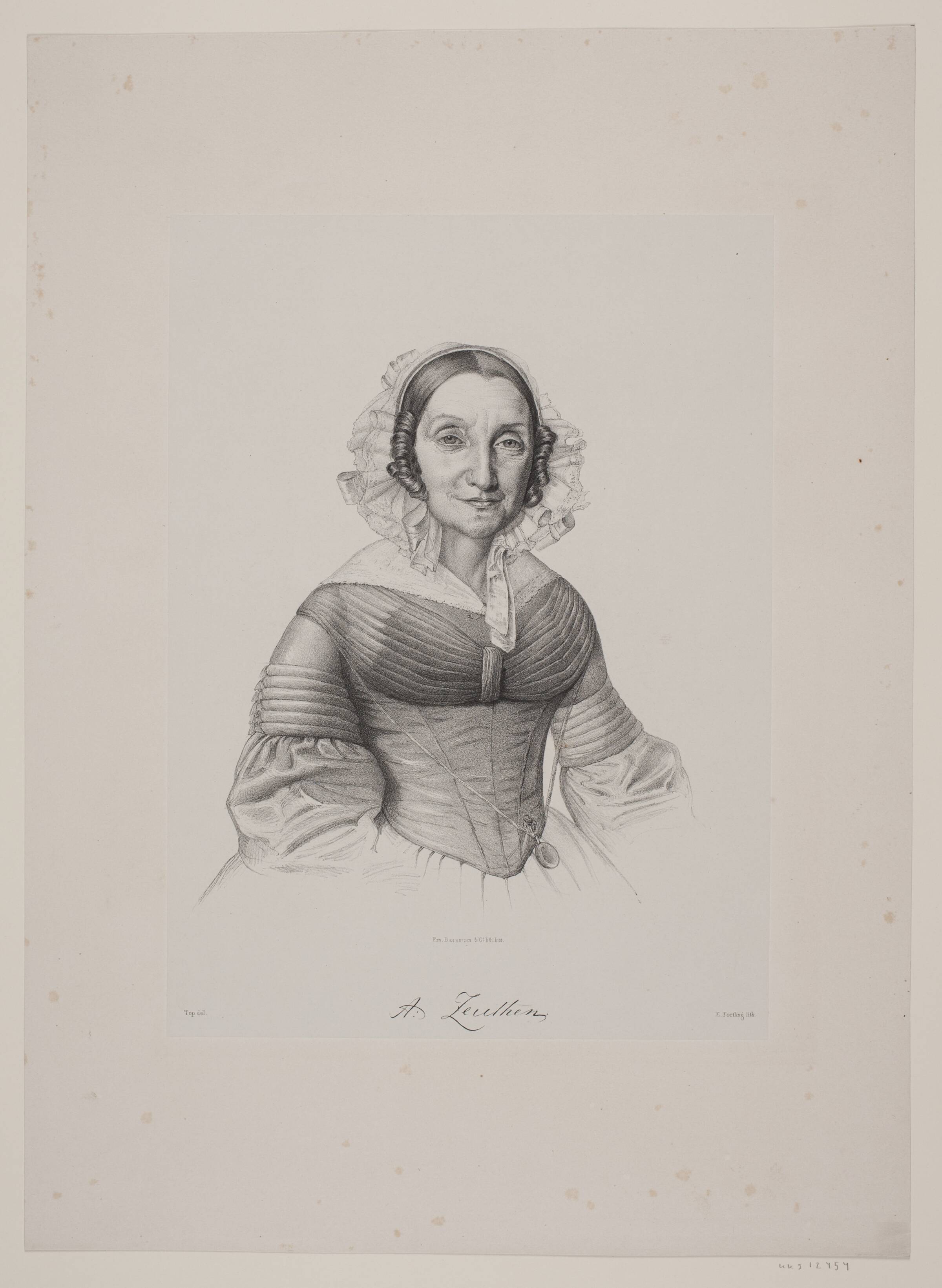 Karen Achtonia Zeuthen, Edvard Fortling, 1843