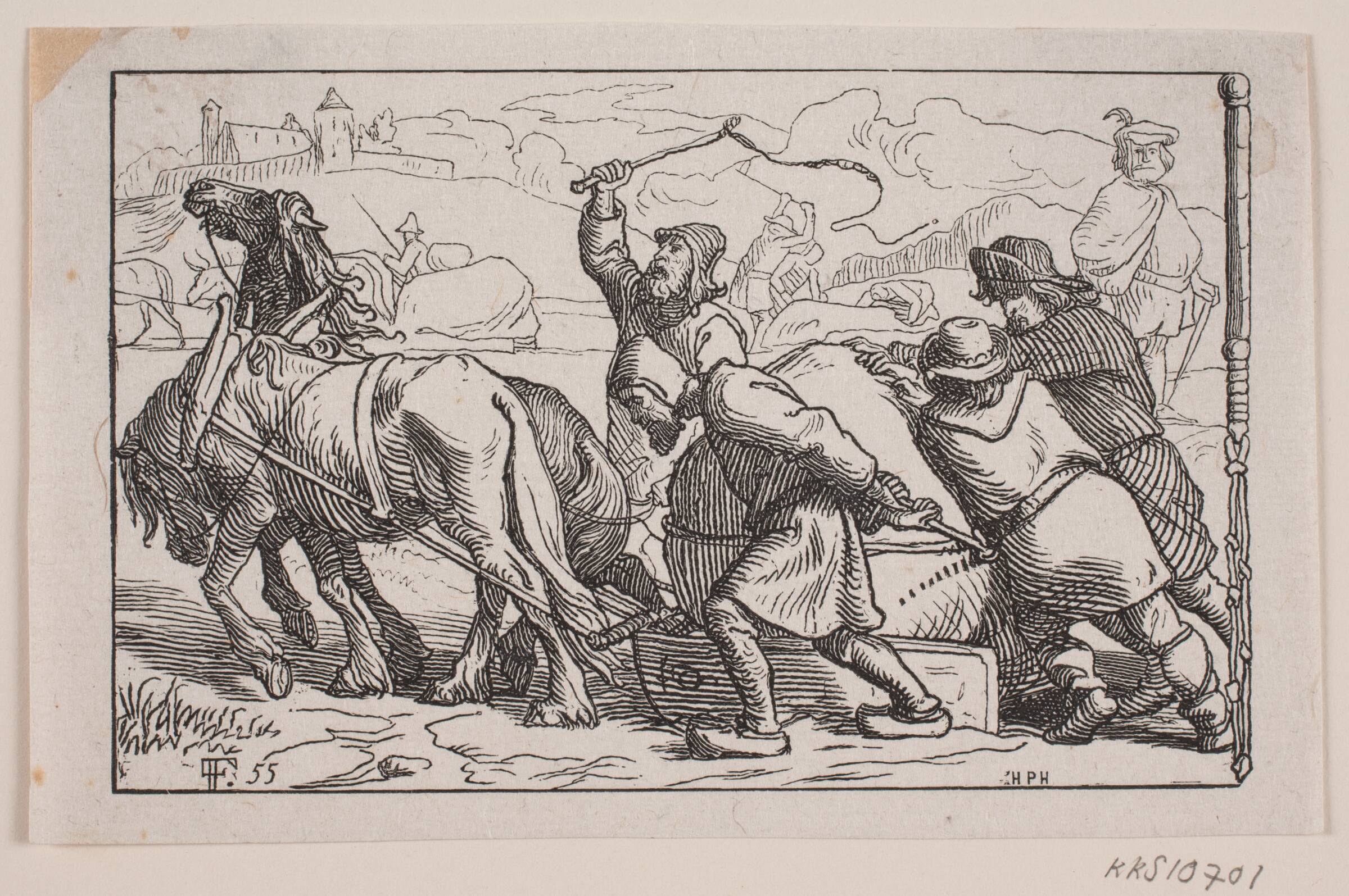 "Kalø Ruiner" af A. Fabricius, H.P. Hansen, 1855