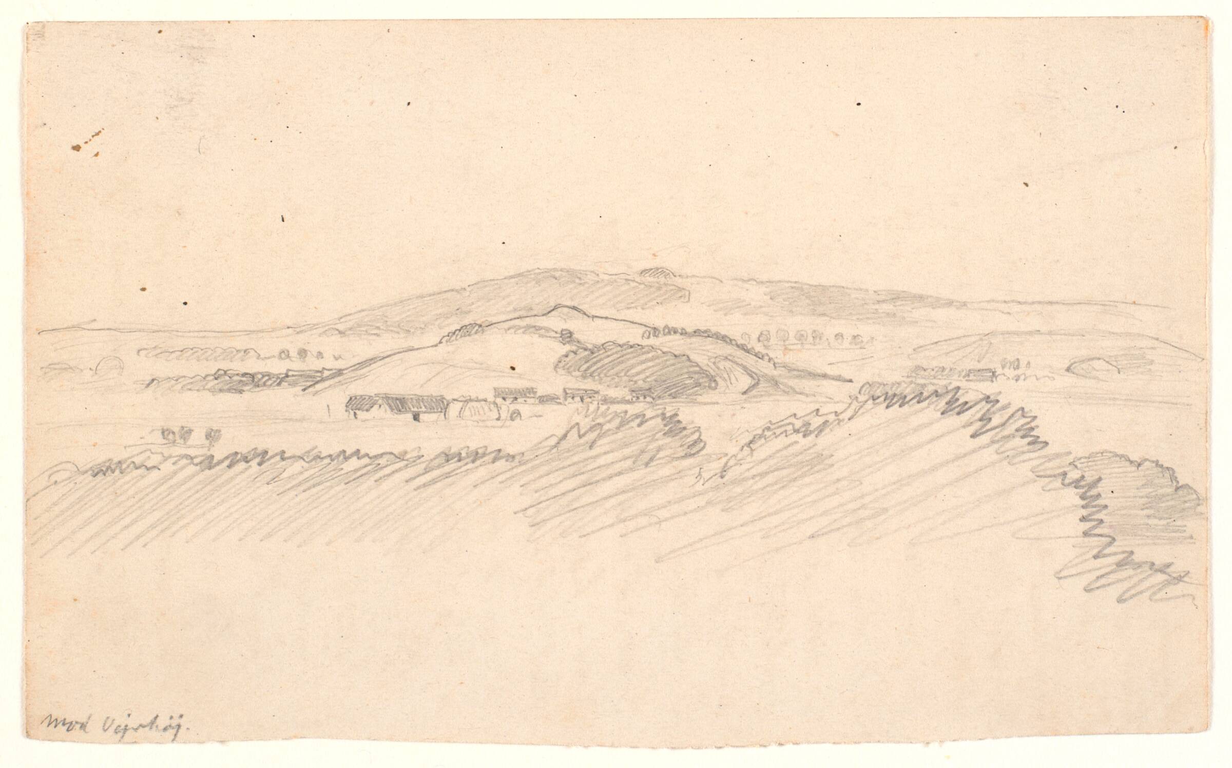 Landskab med udsigt over Vejrhøj, Joakim Skovgaard, 1877