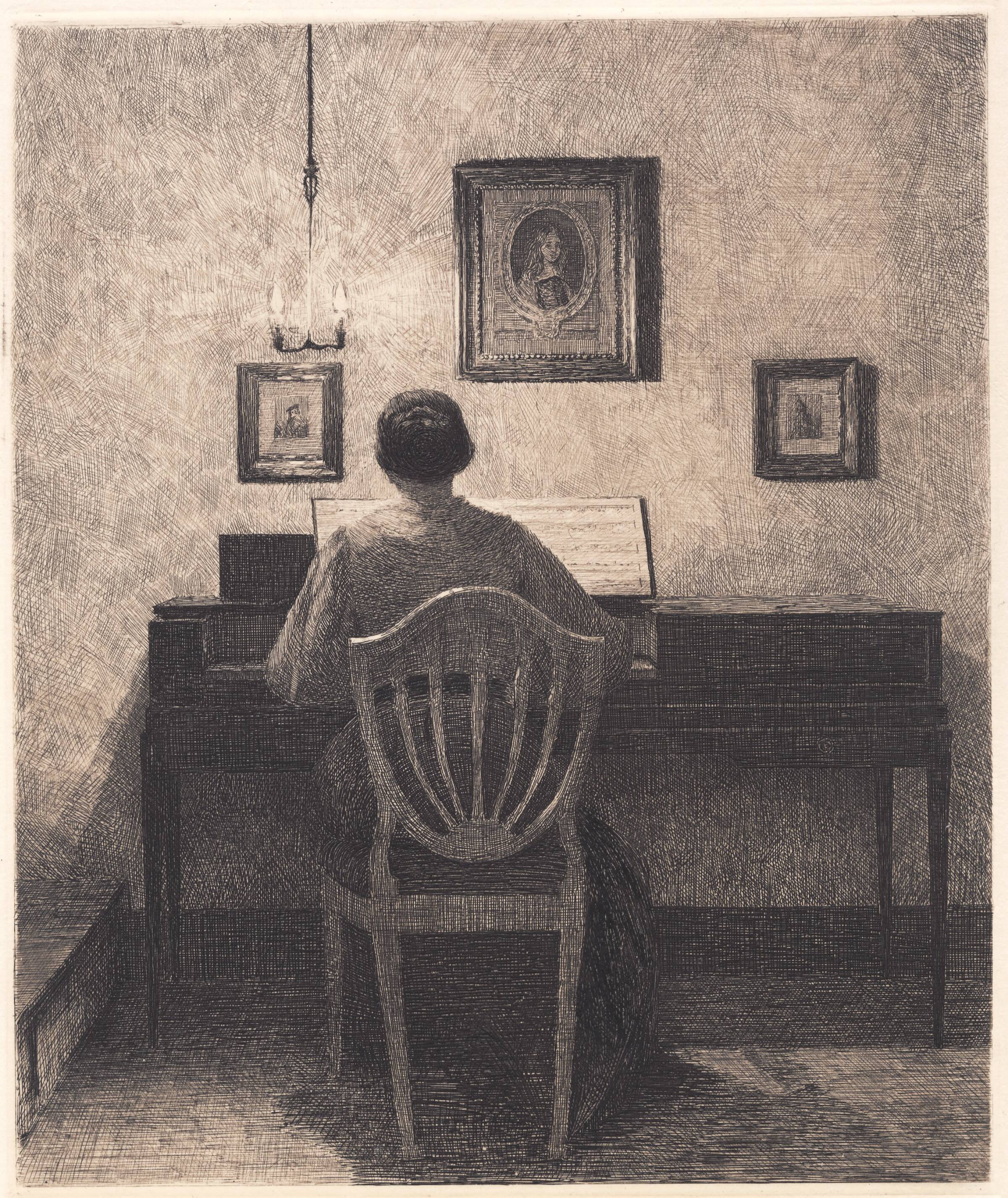 Spillende dame, Peter Ilsted, 1899