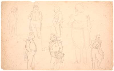 Karikatur af bl.a. A.S. Ørsted, Frederik VII, Christian VIII og sandsynligvis Frederik VI.