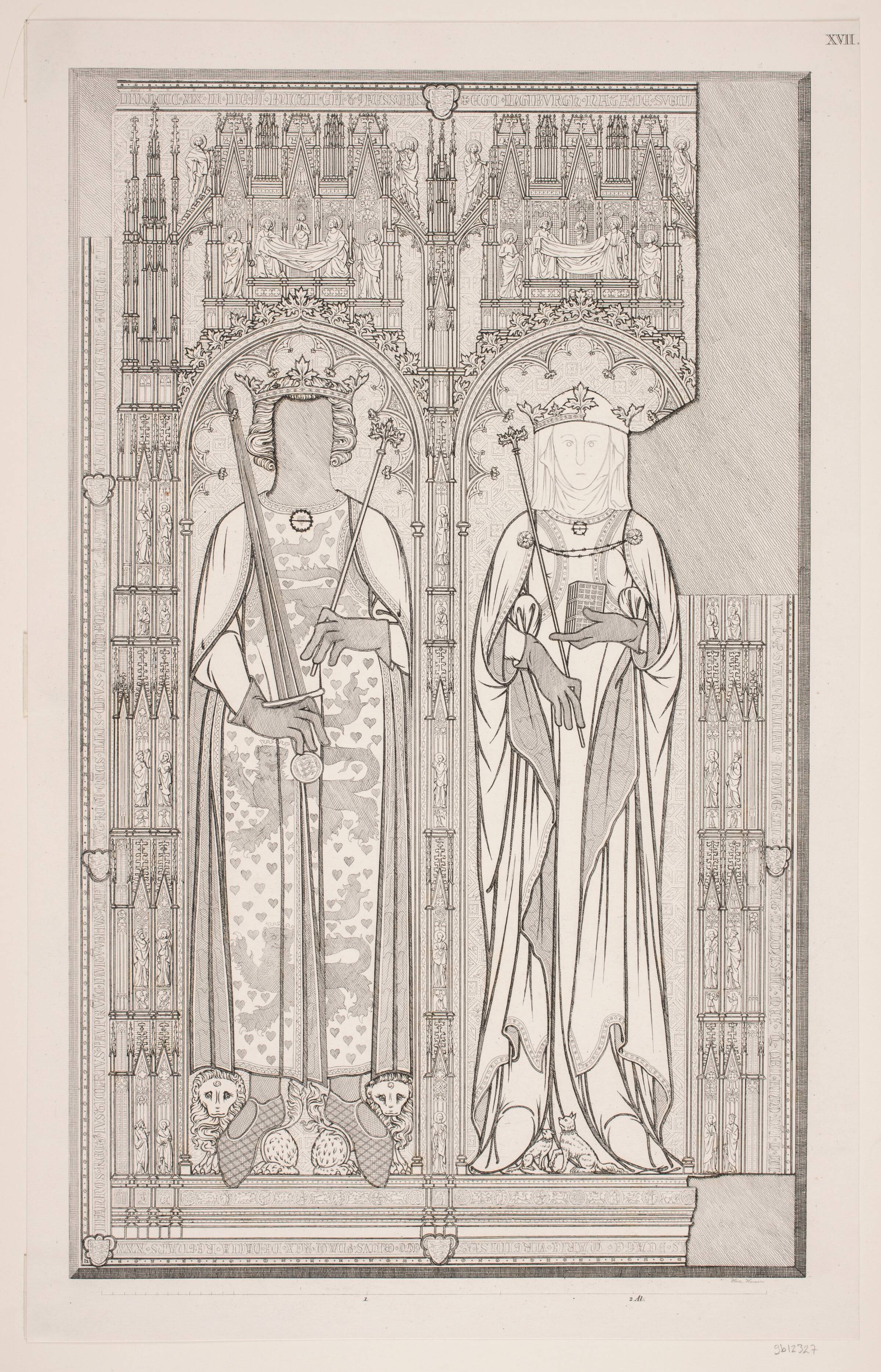 "Kongegravene i Ringsted Kirke". Planche XVII, Heinrich Hansen, 1858