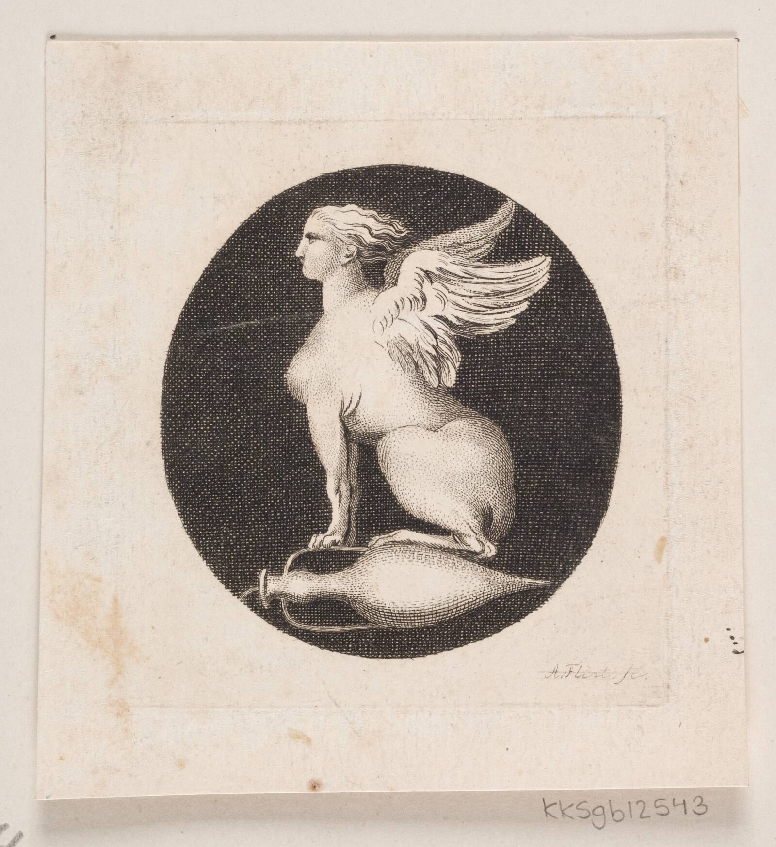 Sfinx siddende på en vase, Andreas Flint, 1767-1824