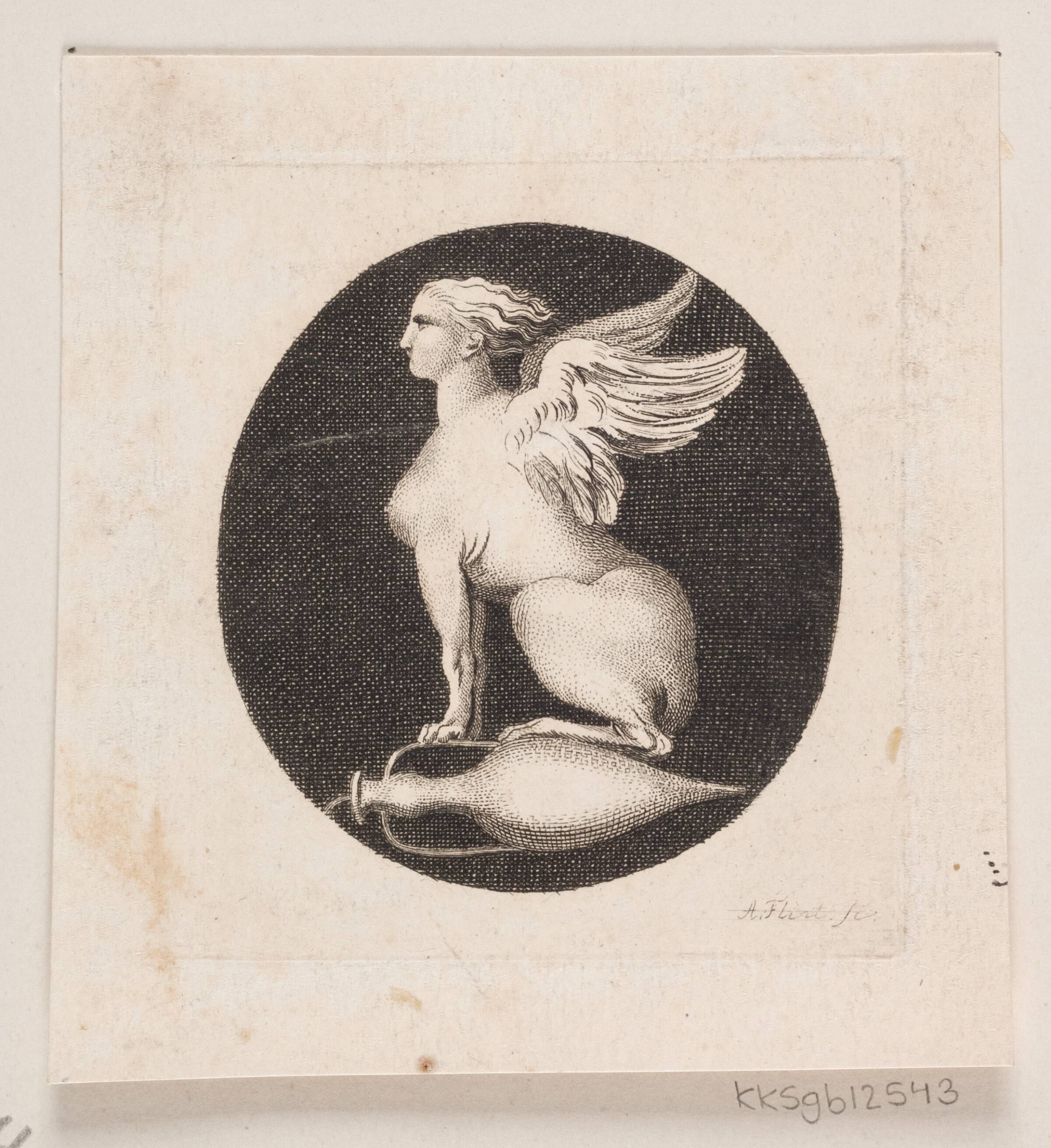Sfinx siddende på en vase, Andreas Flint, 1767-1824