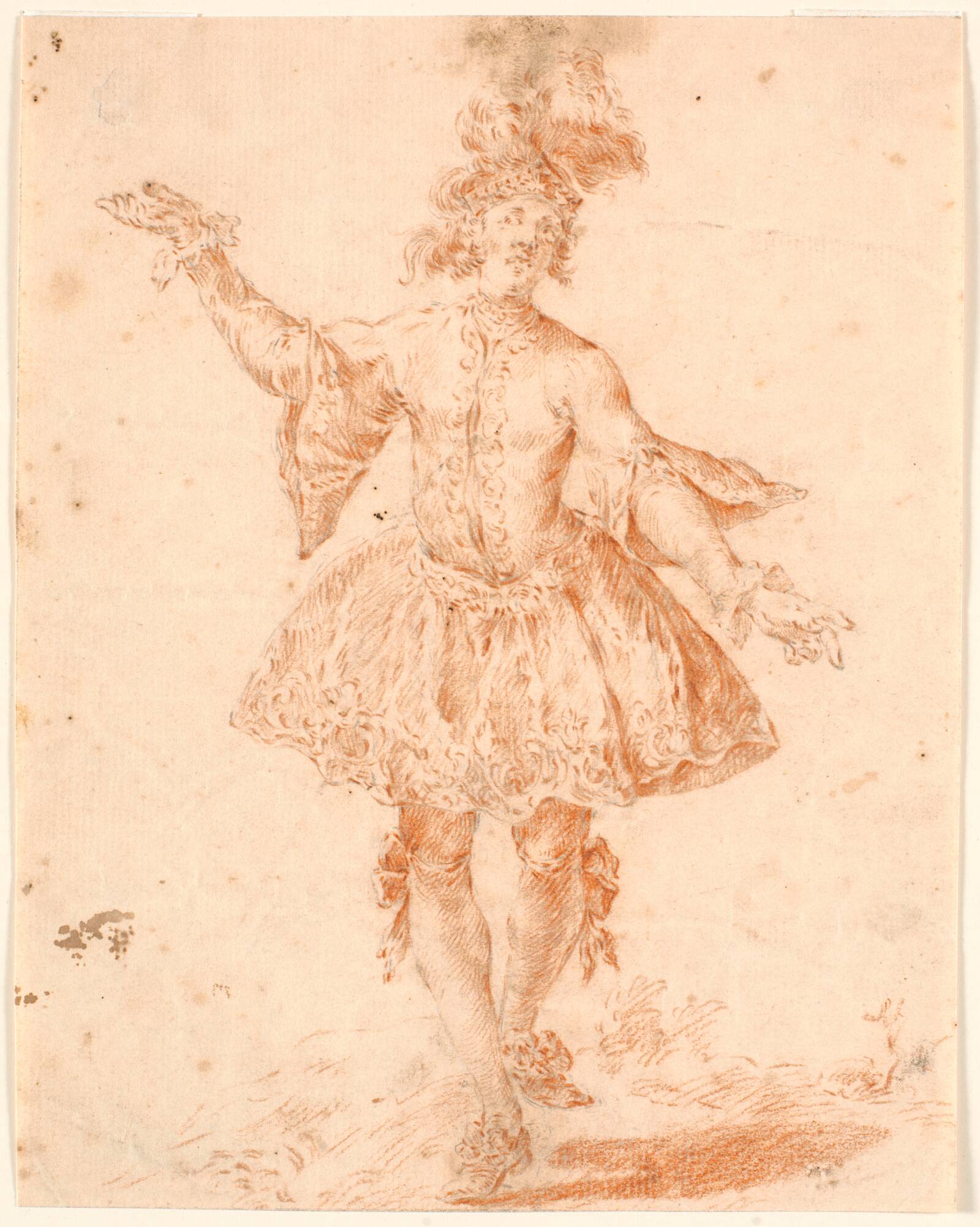 Stående mandlig teaterfigur, Bénoit Le Coffre, 1671-1722