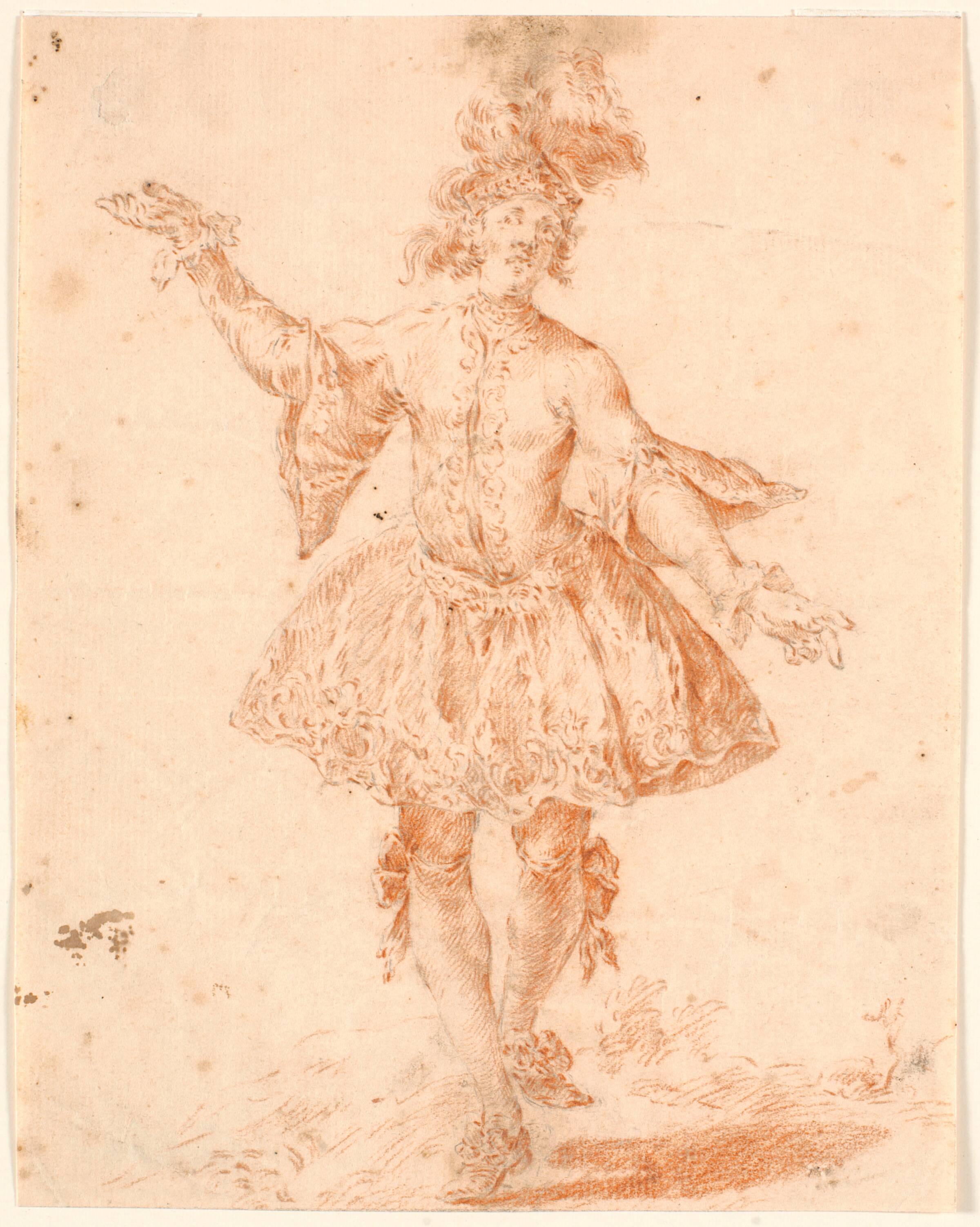 Stående mandlig teaterfigur, Bénoit Le Coffre, 1671-1722