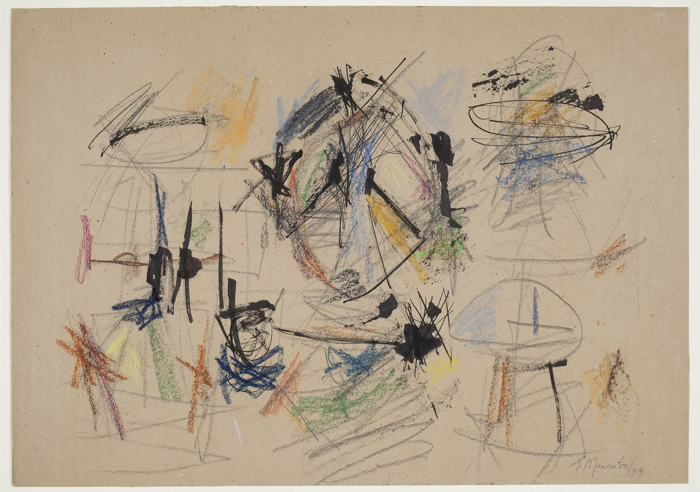 Tegning, Ernest Mancoba, 1973
