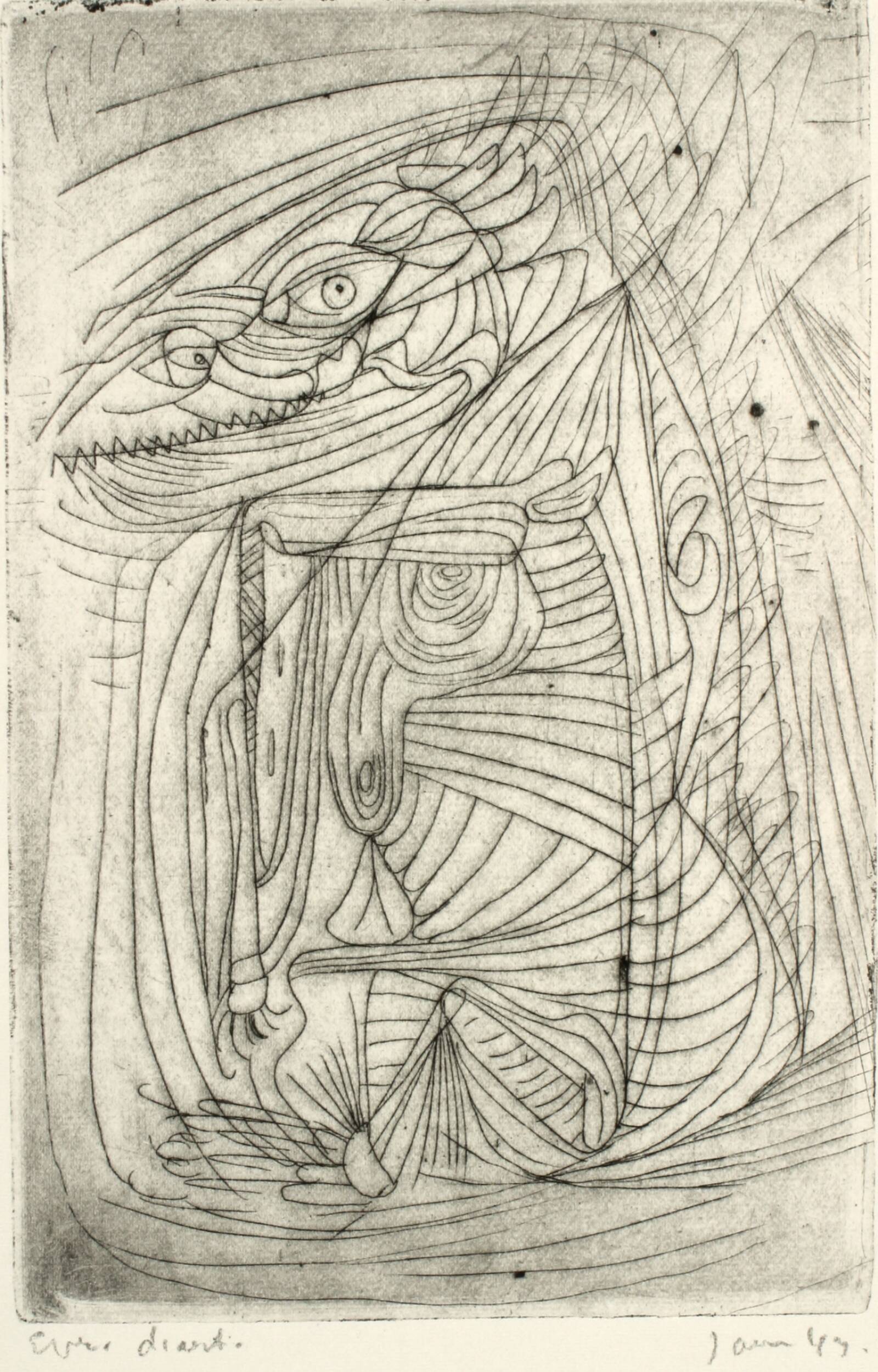 La pensée encombrante I, Asger Jorn, 1942