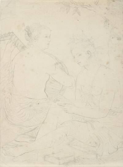 Terpsichore og Calliope (Efter Guercino)