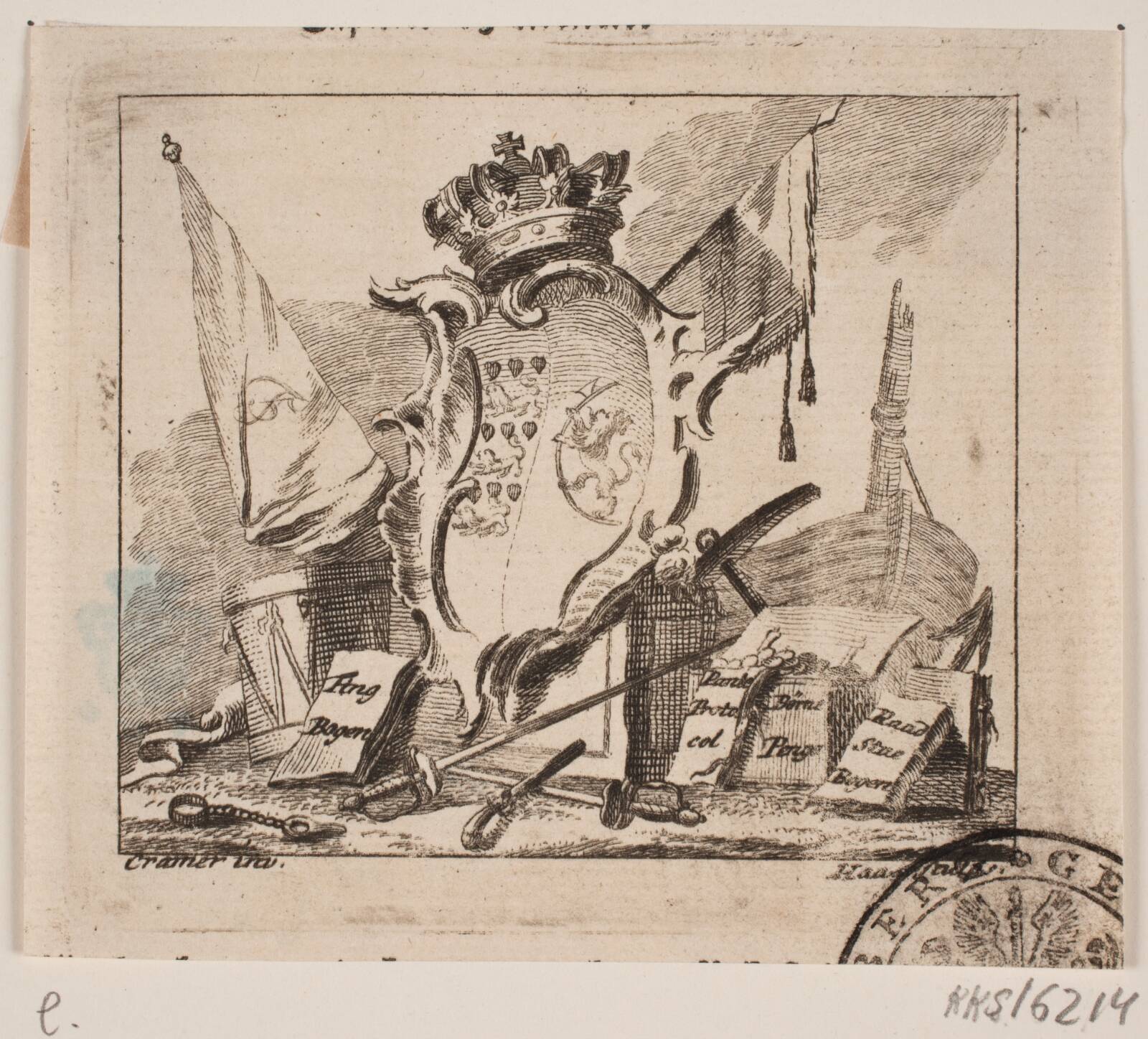 Vignet "Kongelige Rescripter", Jonas Haas, 1754
