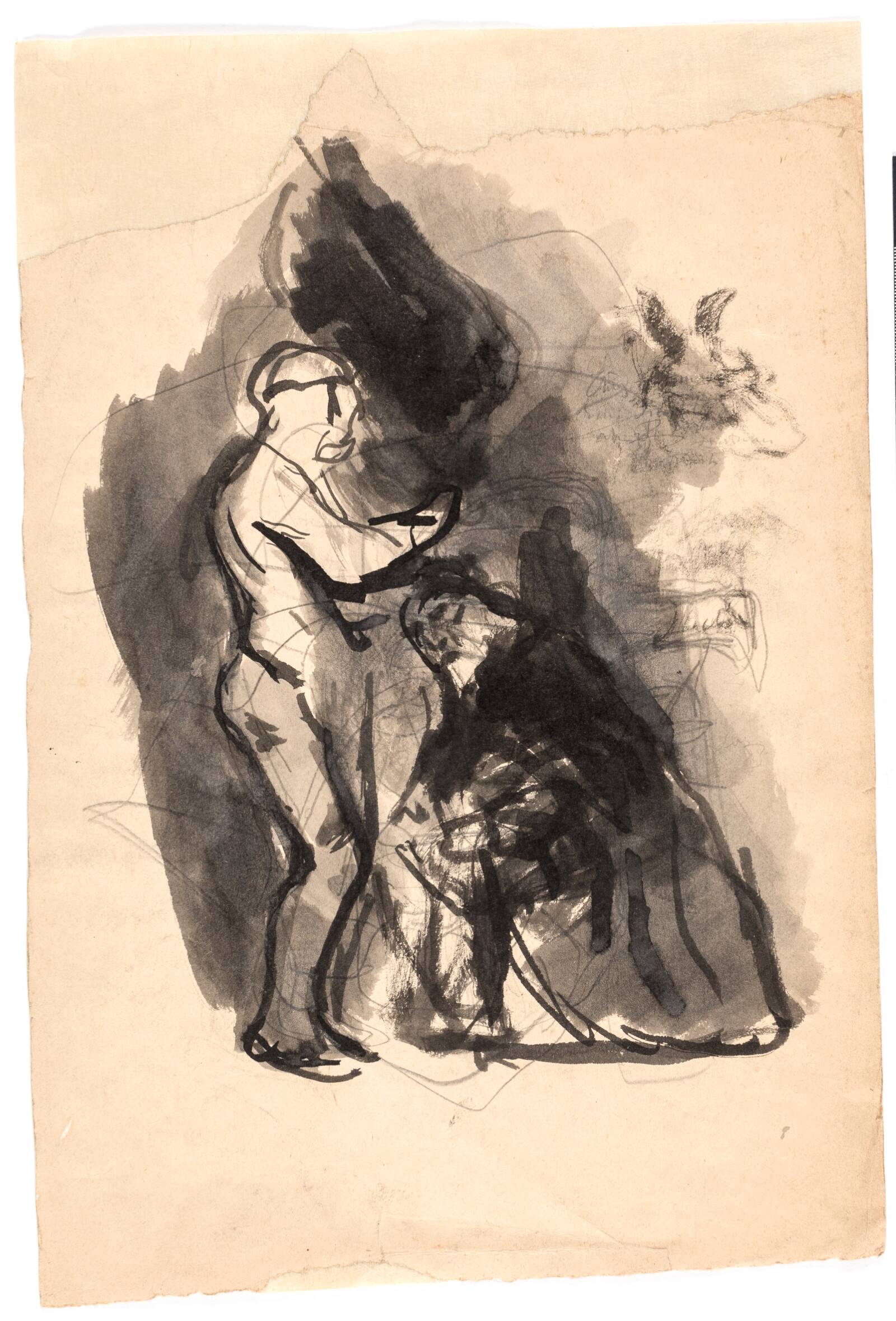 Studie til "Dædalus og Ikarus", Oluf Hartmann, 1879-1910