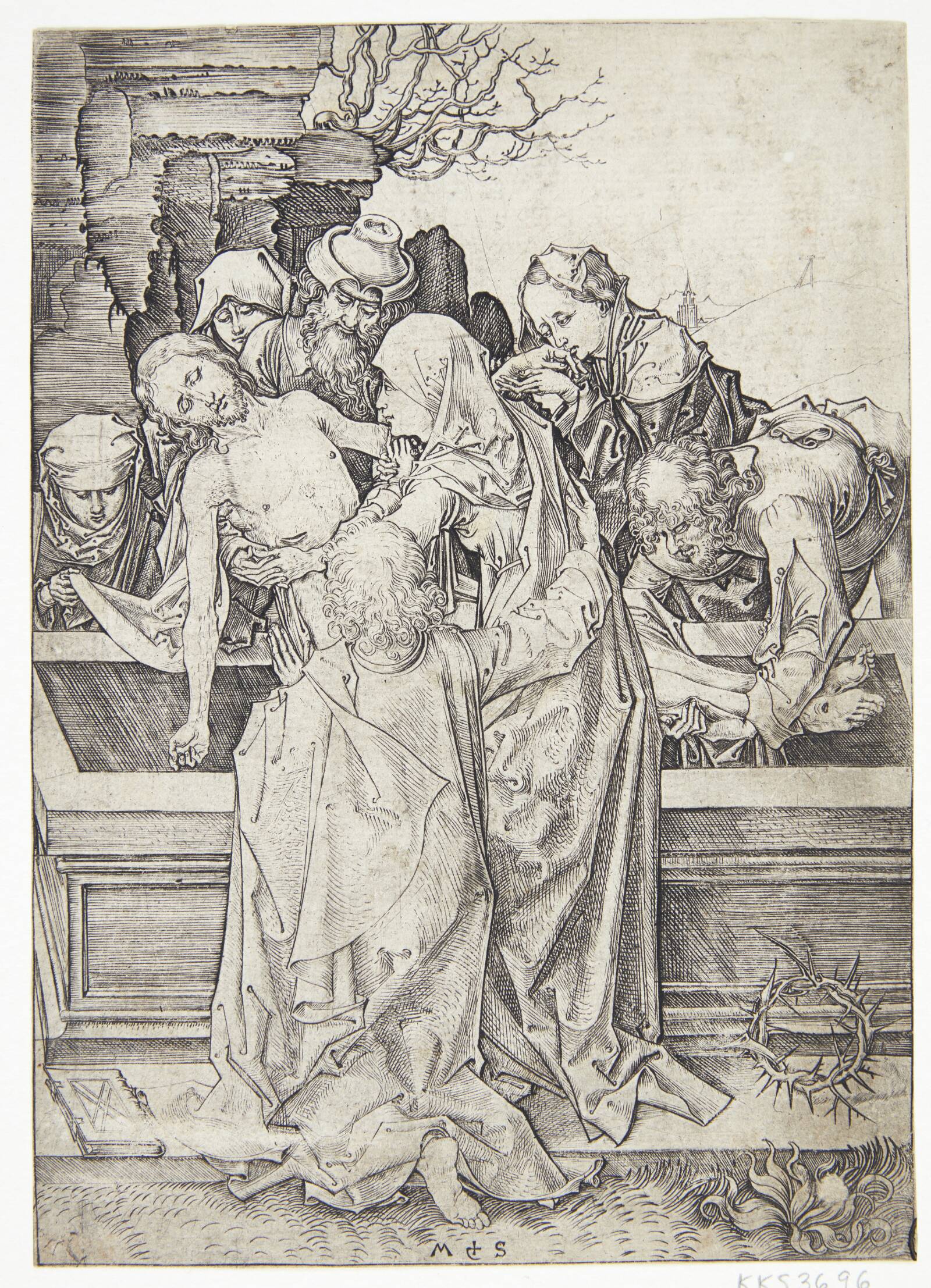 Gravlæggelsen, Martin Schongauer, 1430-1491