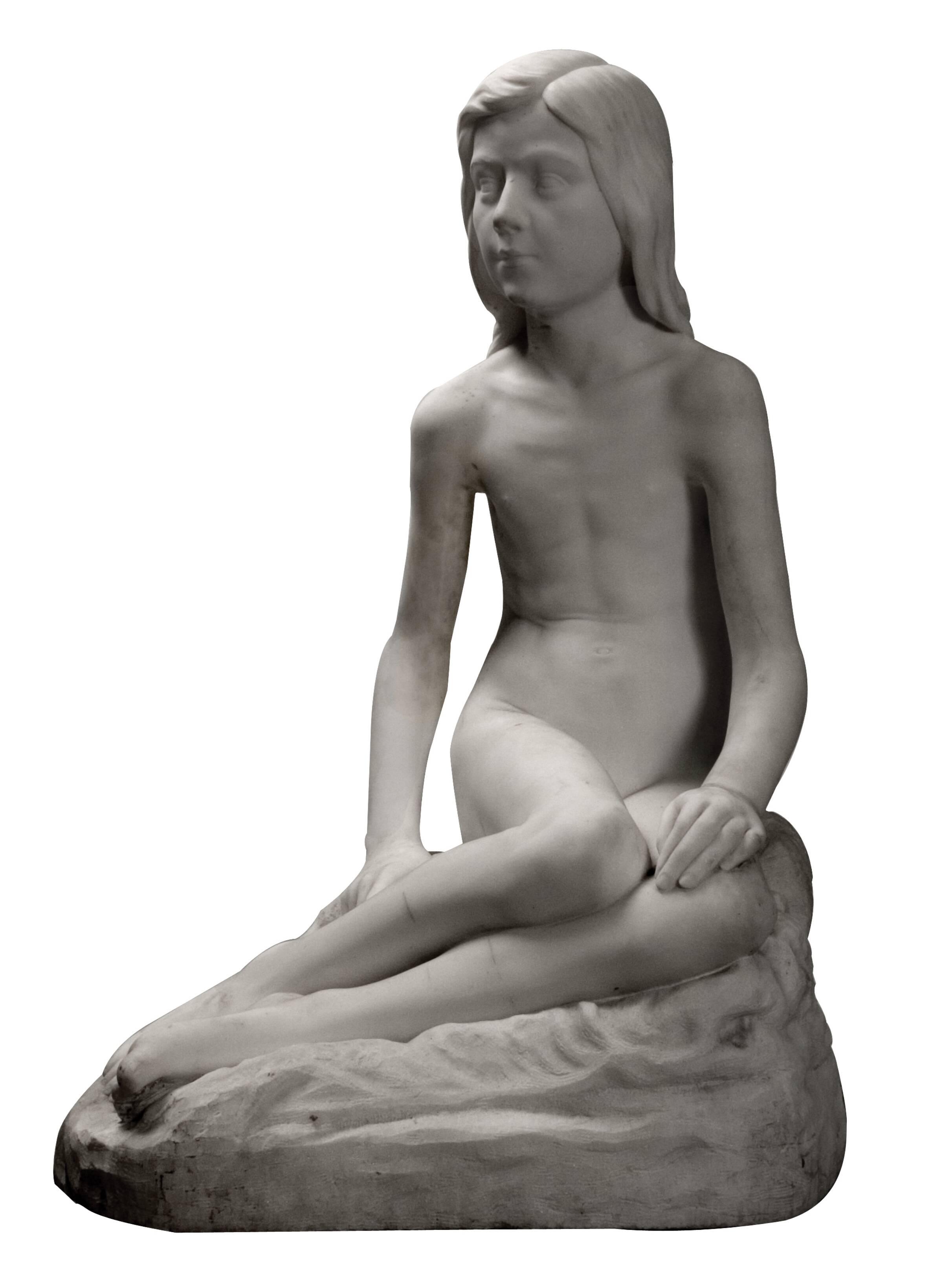 Lyngblomst. Siddende nøgen lille pige, Just Sondrup, 1923-1925