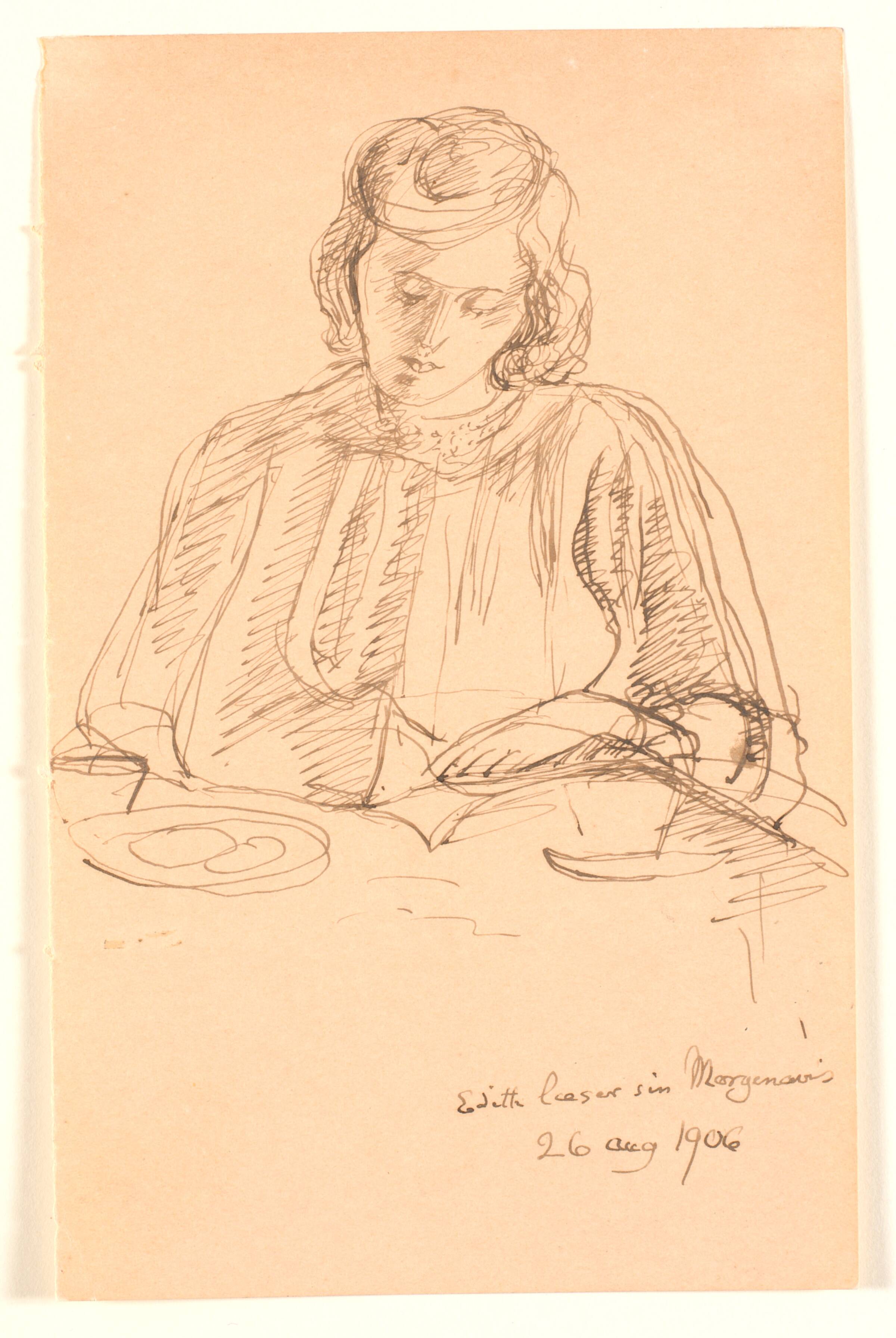 Edith læser sin morgenavis, J.F. Willumsen, 1906