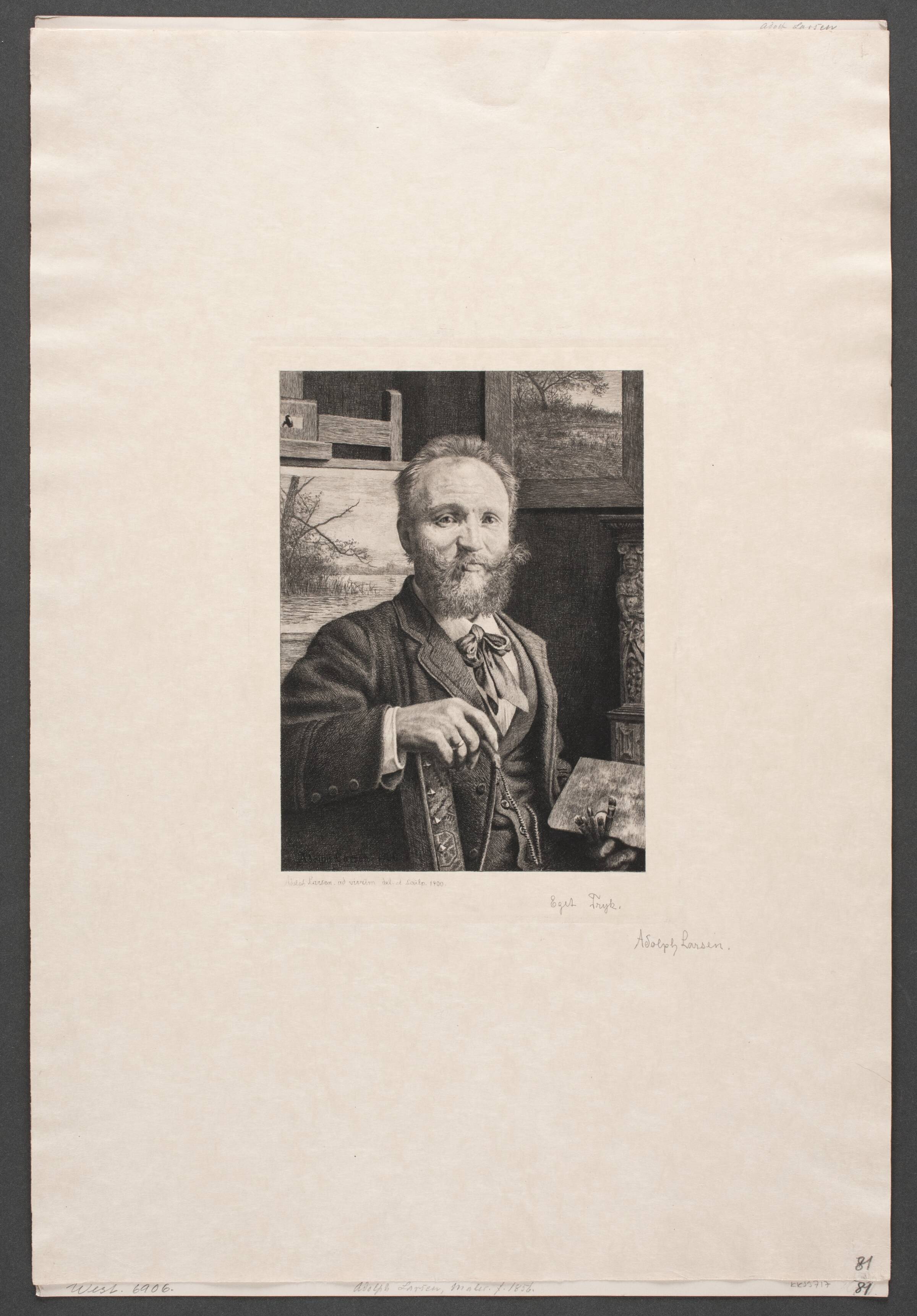 Selvportræt, Adolph Larsen, 1900