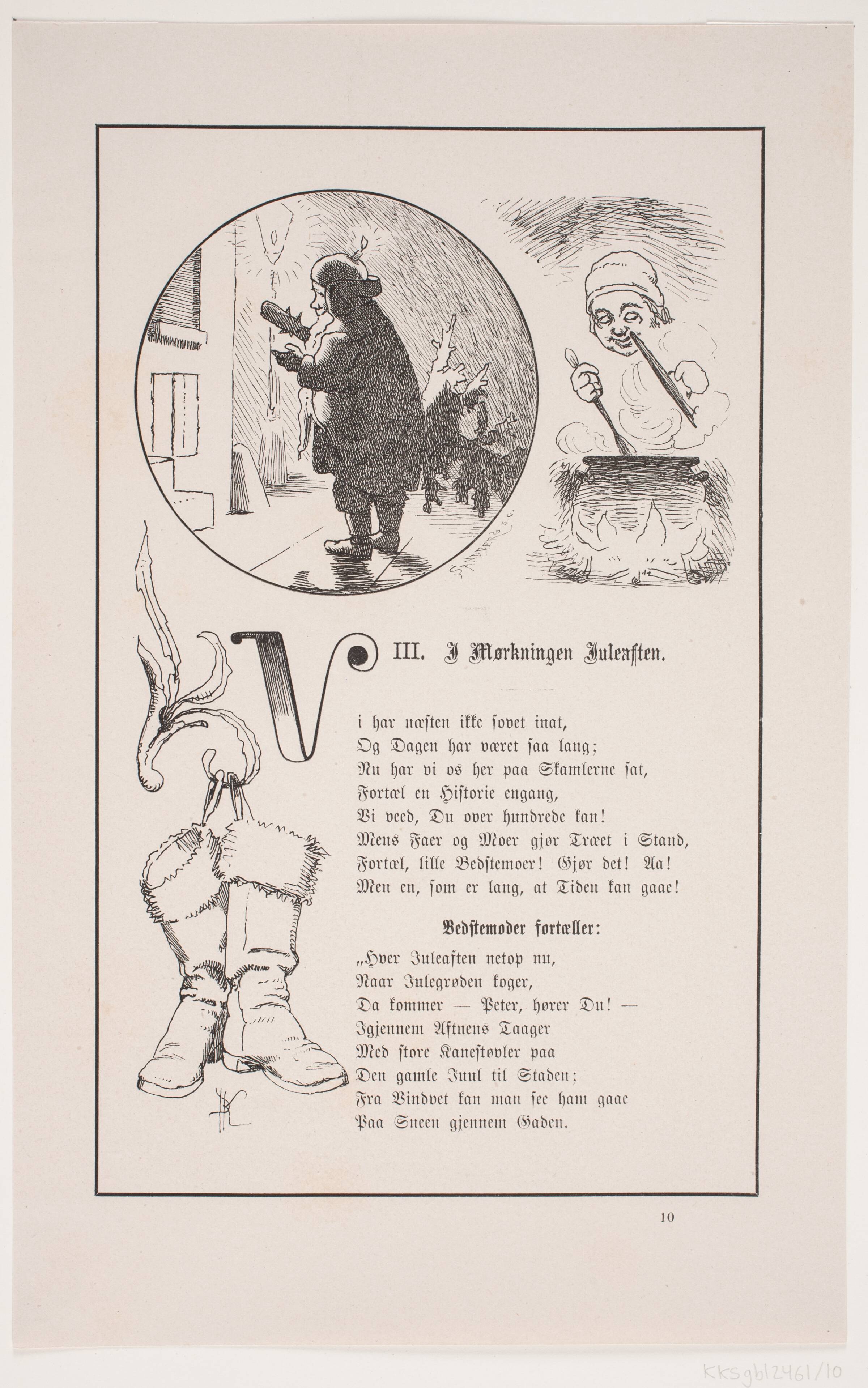 Illustration til Johan Krohn, "Peters jul", Carl Leonard Sandberg, 1870